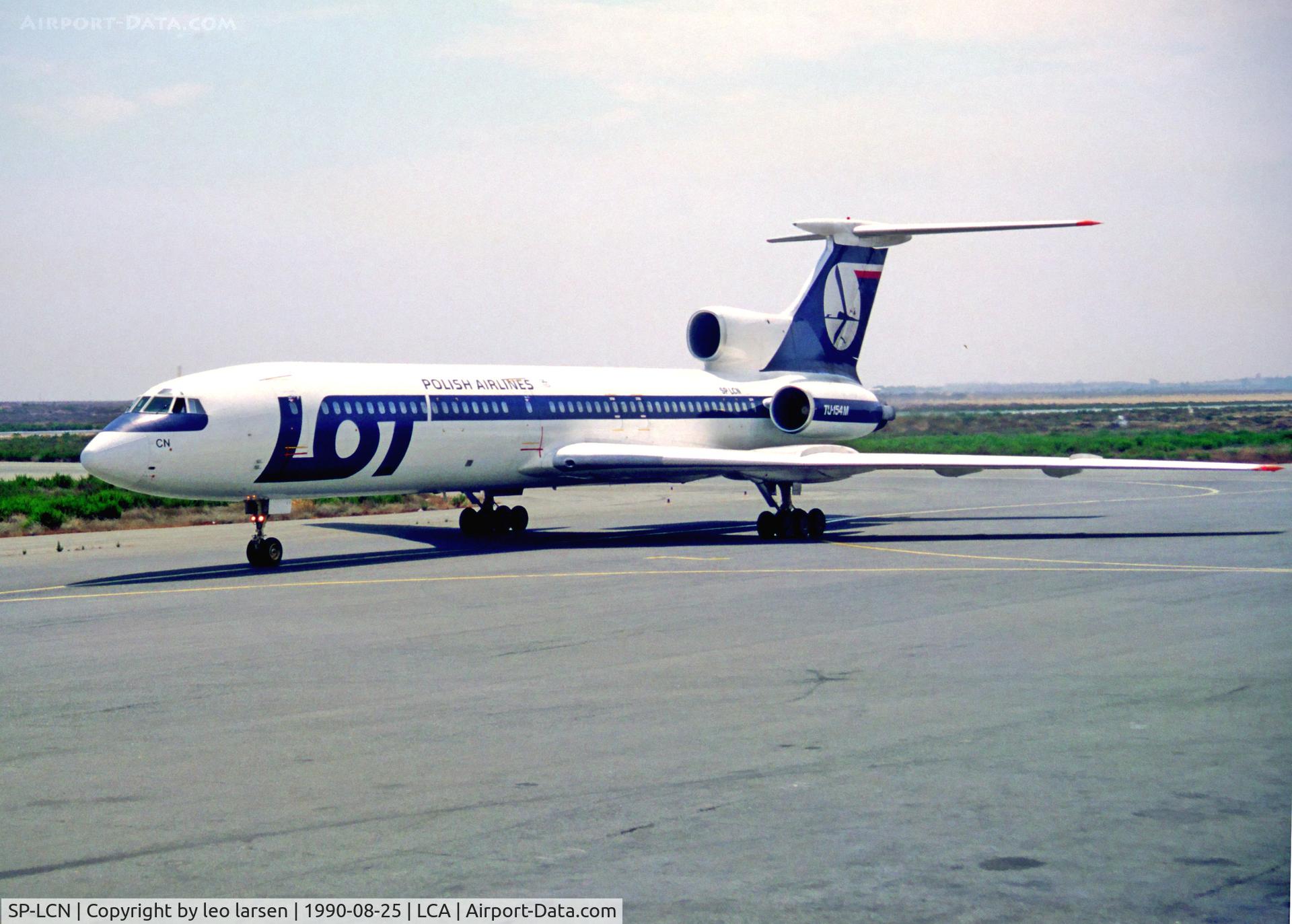 SP-LCN, 1990 Tupolev Tu-154M C/N 90A831, Larnaca 25.8.1990