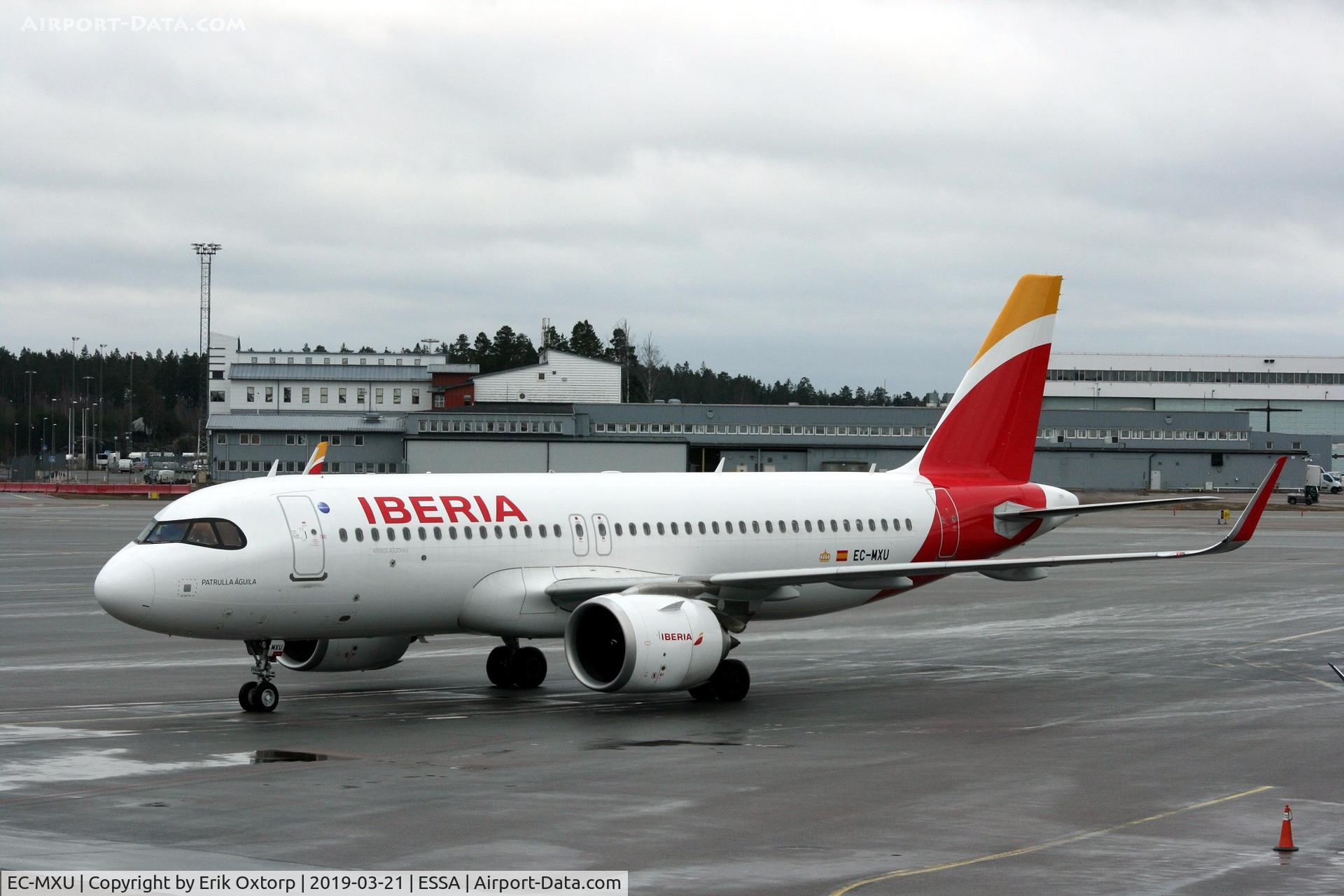 EC-MXU, 2018 Airbus A320-251N C/N 8221, EC-MXU in ARN