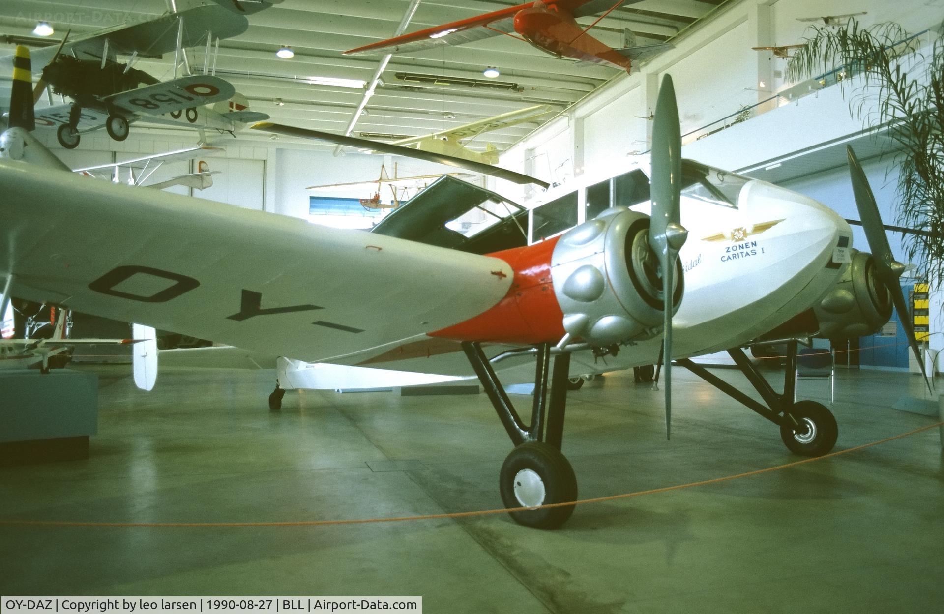 OY-DAZ, 1937 General Aircraft Monospar ST-25 Ambulance C/N GAL/ST/25/95, Billund Museum 27.8.1990