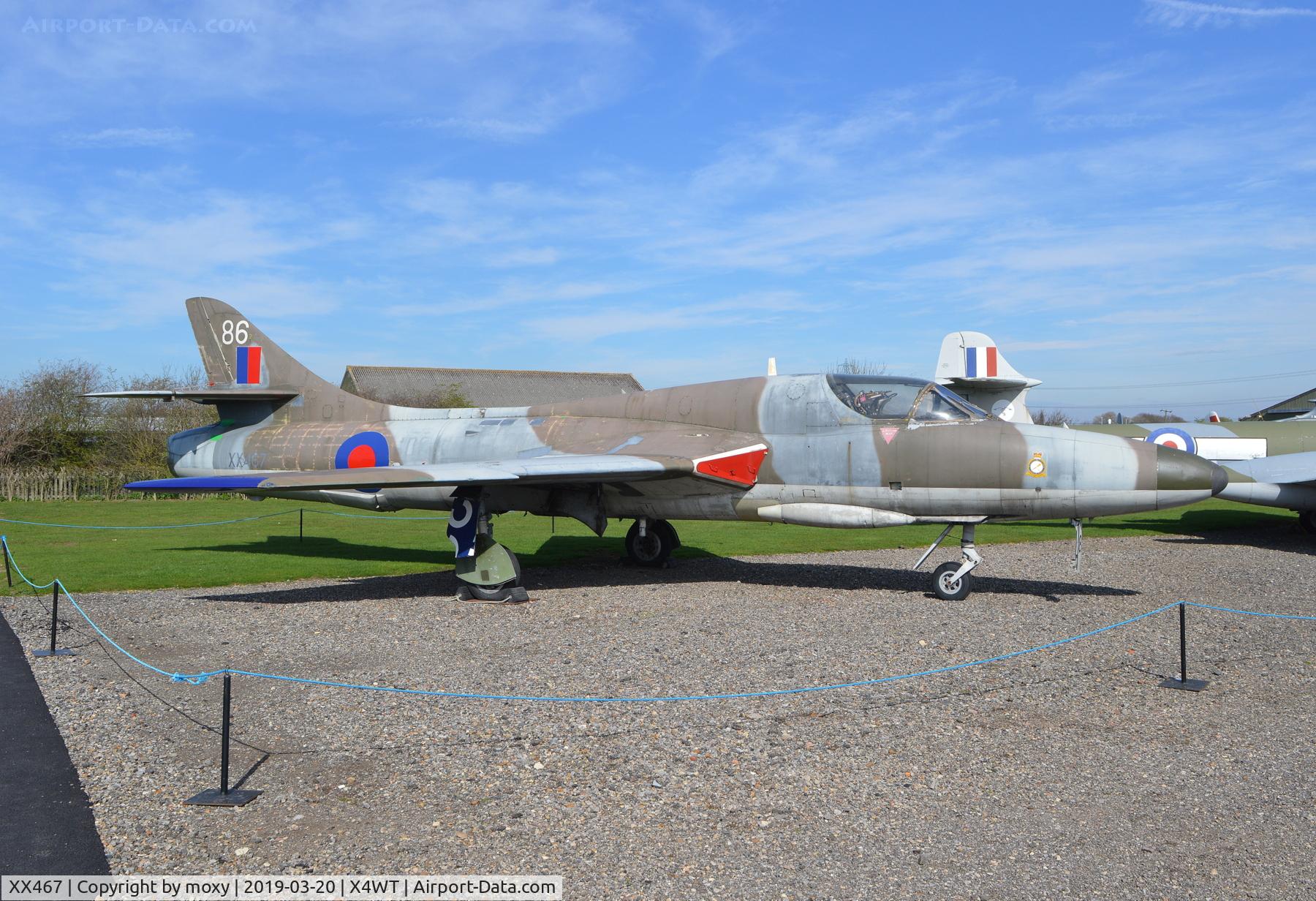 XX467, 1958 Hawker Hunter T.7 C/N 41H-693834, Hawker Hunter T.7 at Winthorpe. Ex XL605, G-TVII