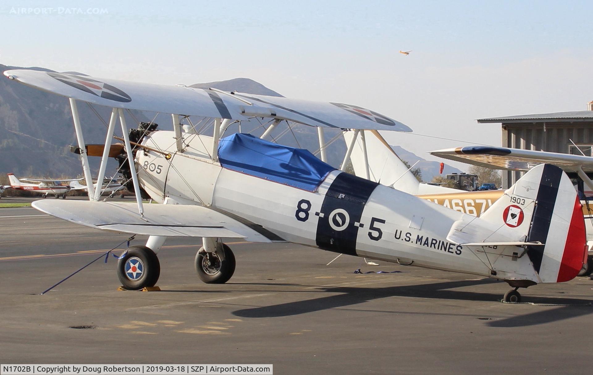 N1702B, 1942 Boeing PT-13D Kaydet (E75) C/N 75-5903, 1942 Boeing Stearman PT-13D 