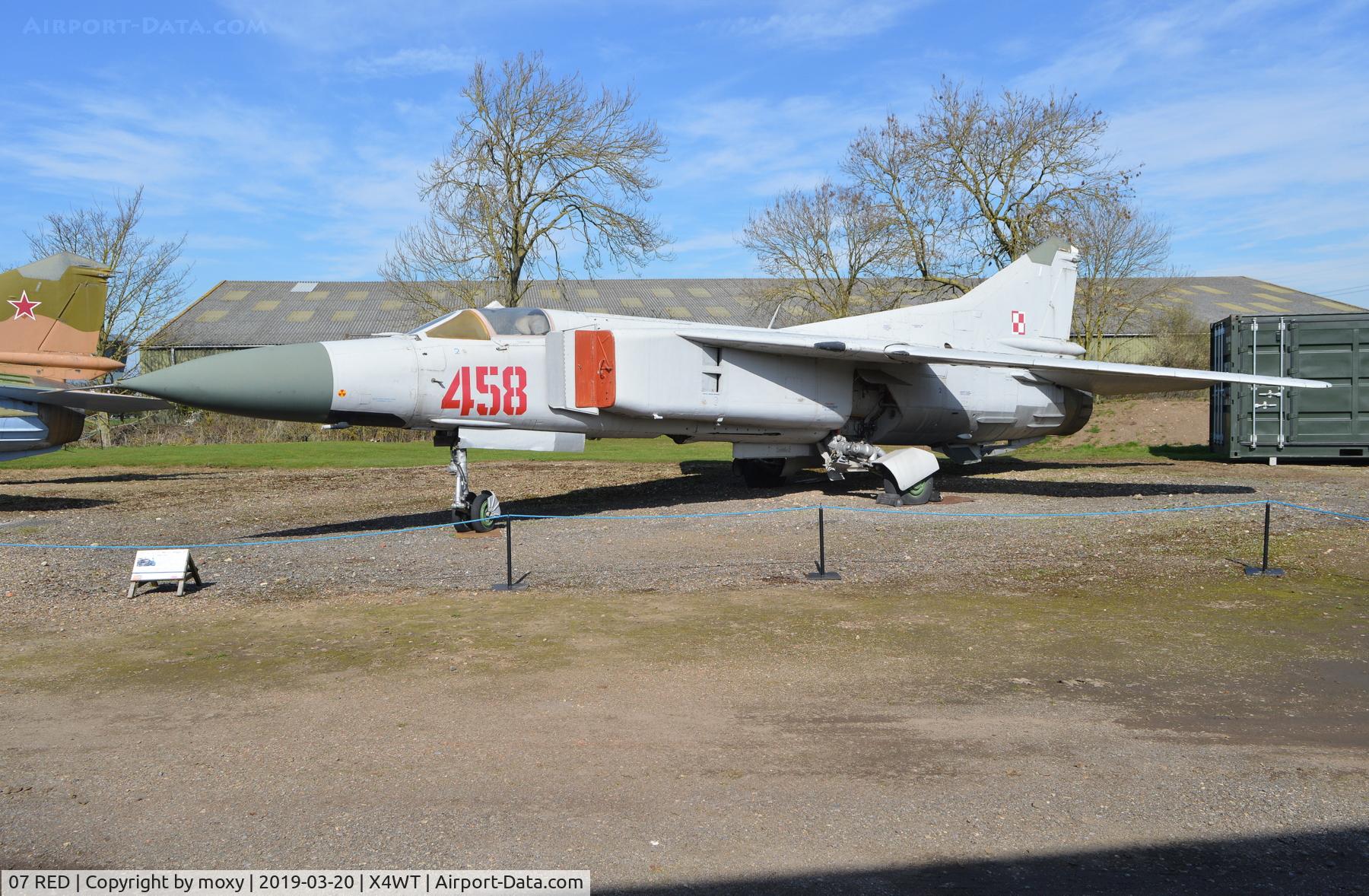 07 RED, Mikoyan-Gurevich MiG-23ML C/N 024003607, Mikoyan-Gurevich MiG-23ML NATO Code Name: FLOGGER at Winthorpe.