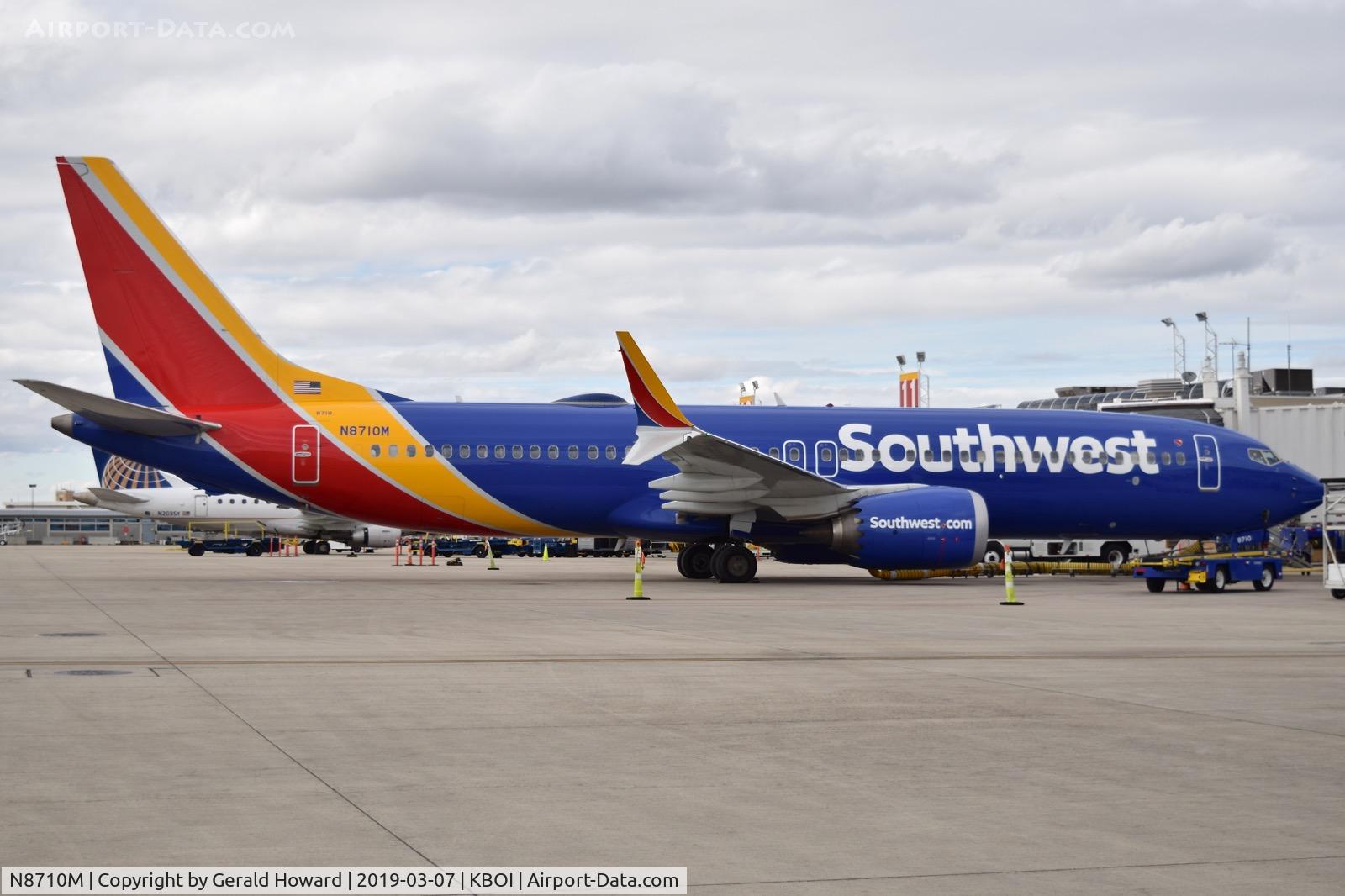 N8710M, 2017 Boeing 737-8 MAX C/N 42567, Parked at the gate.
