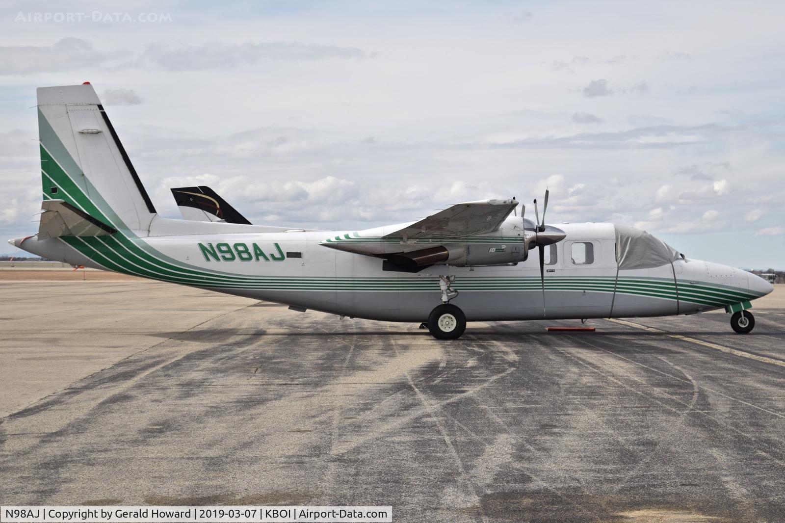 N98AJ, Rockwell International 690B C/N 11458, Parked on the north GA ramp.