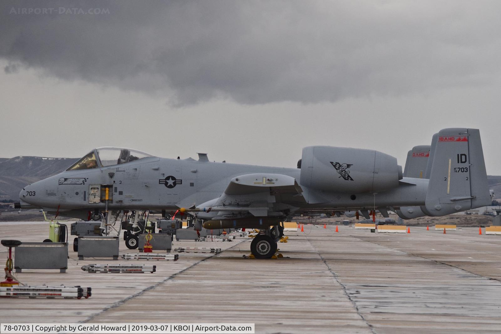 78-0703, 1978 Fairchild Republic A-10C Thunderbolt II C/N A10-0323, Parked on the Idaho ANG ramp.