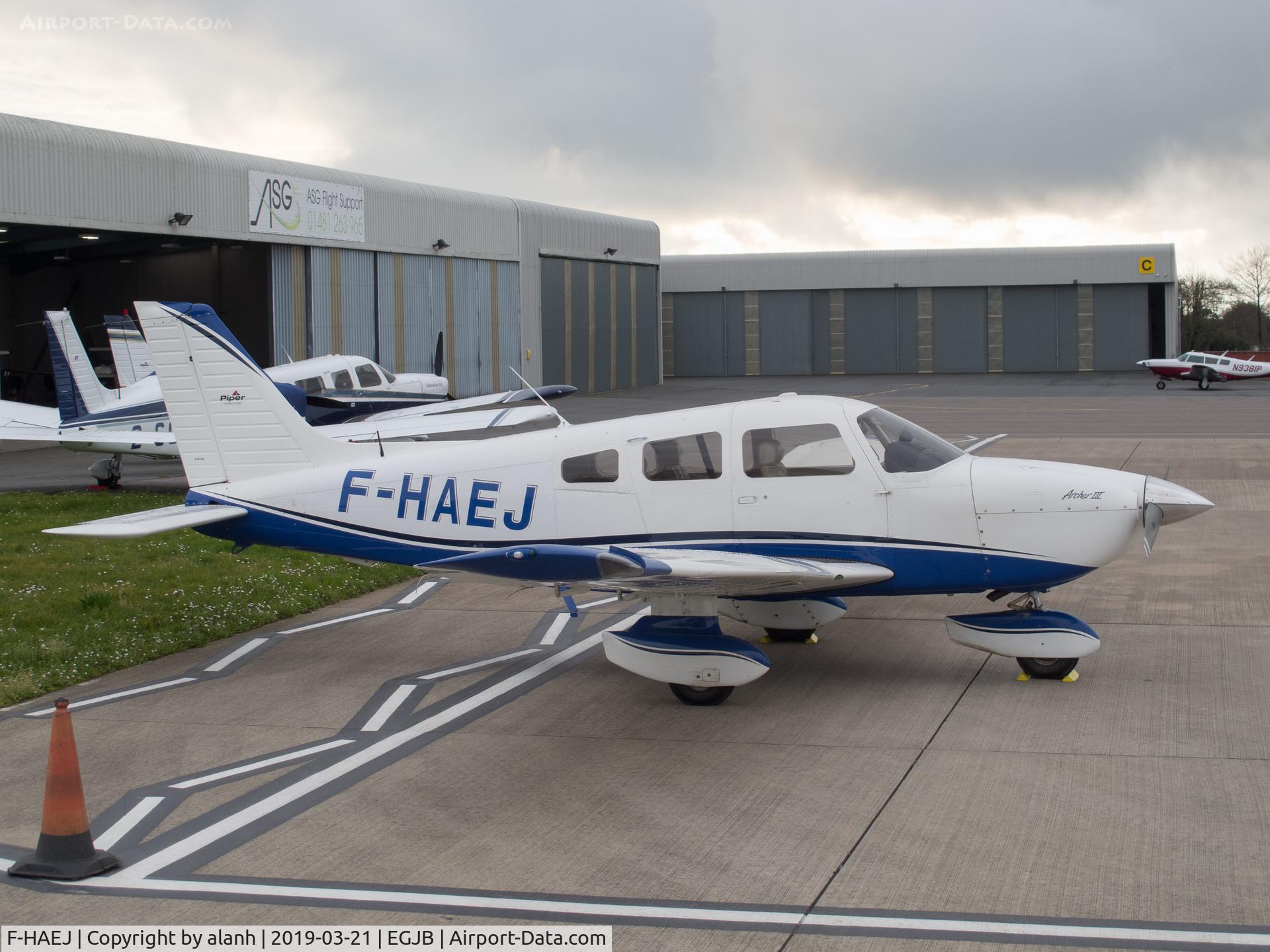 F-HAEJ, 2006 Piper PA-28-181 C/N 2843641, Parked outside the ASG hangar, Guernsey