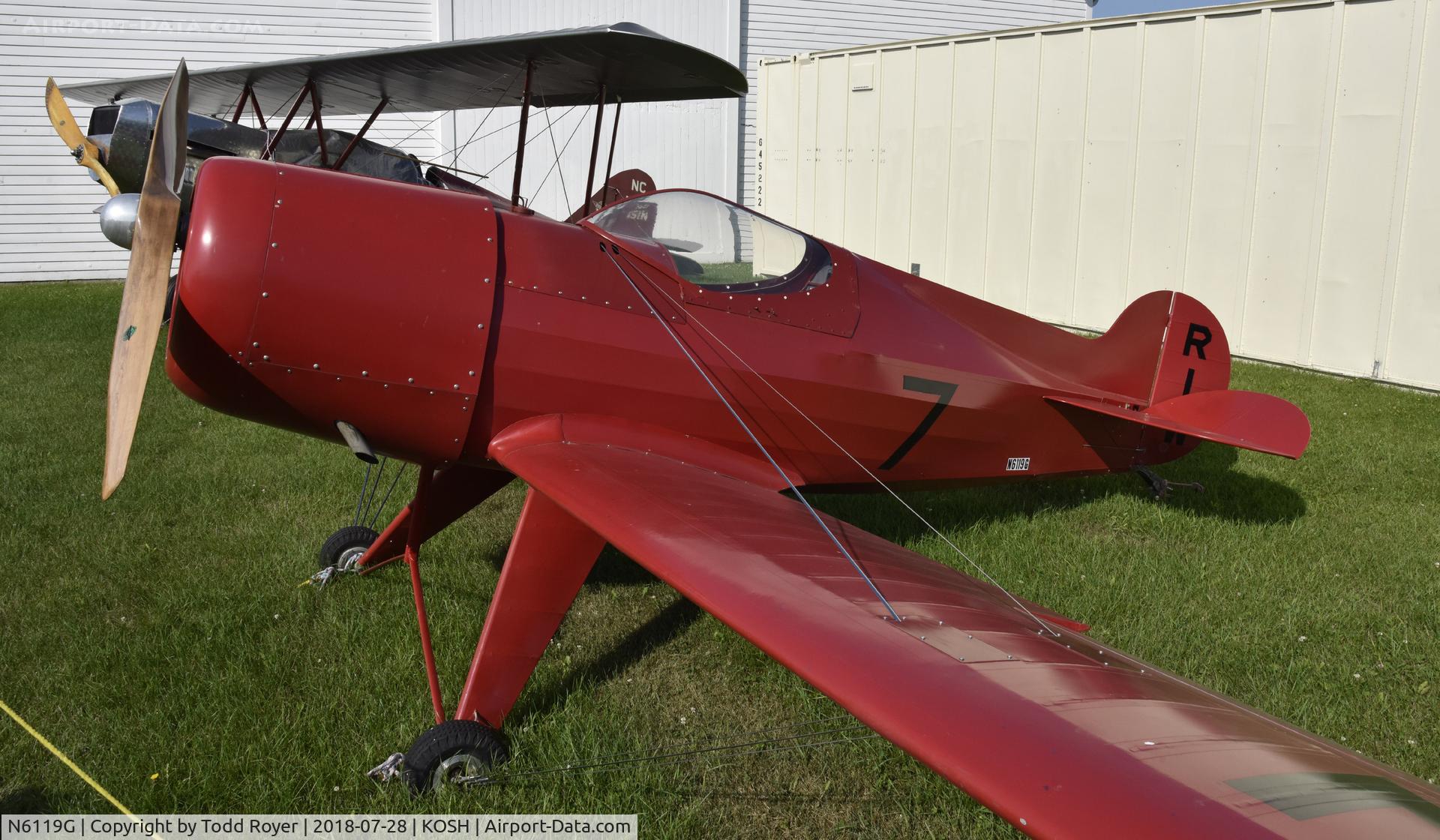 N6119G, 1998 Pobjoy Airmotors 1930 Special Replica C/N T-9, Airventure 2018