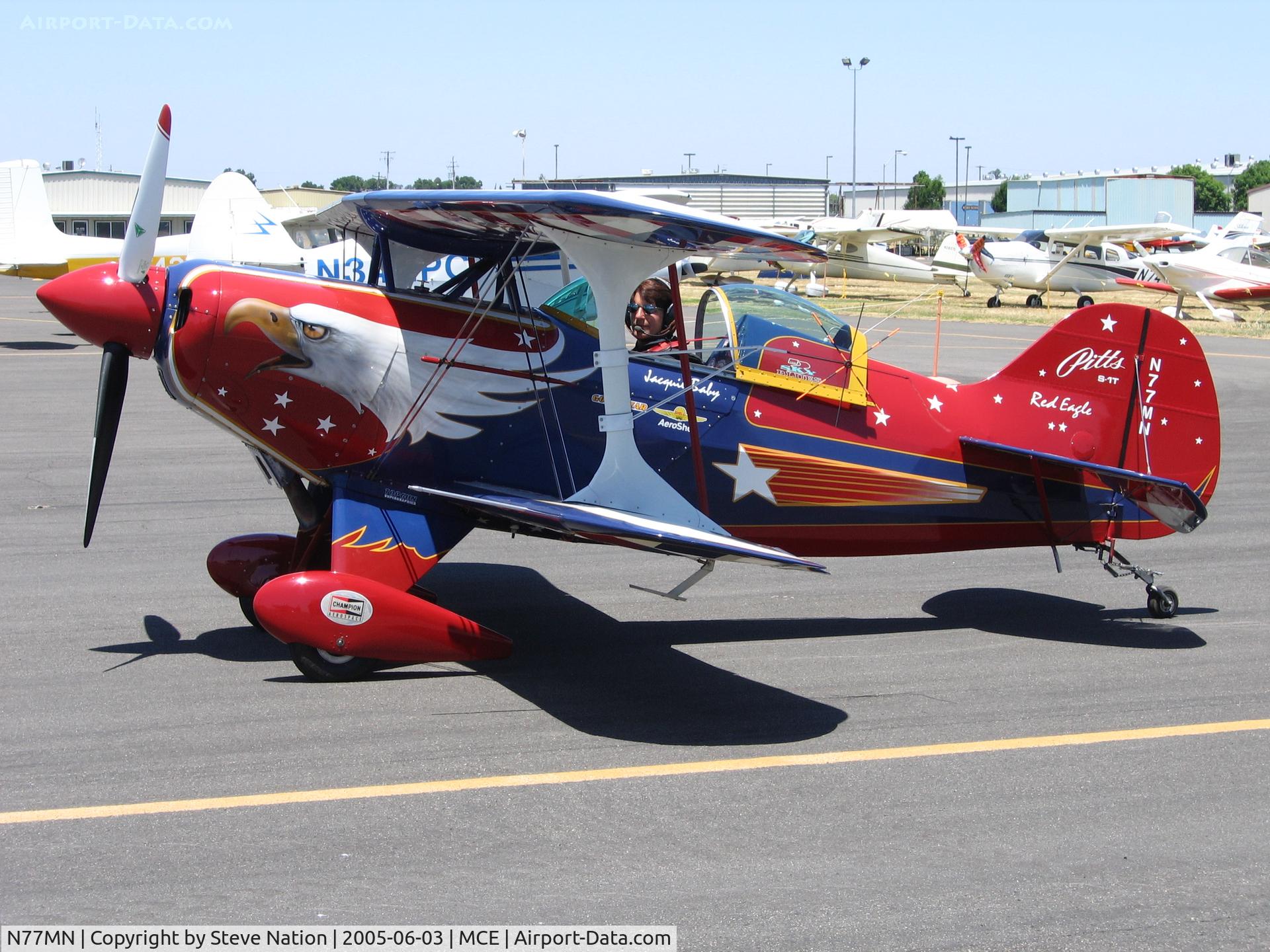 N77MN, 1986 Christen Pitts S-1T C/N 1040, Jacquie Warda's 1986 Pitts S-1T at Merced, CA