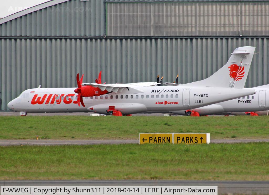 F-WWEG, 2018 ATR 72-600 (72-212A) C/N 1481, C/n 1481 - To be PK-WJF