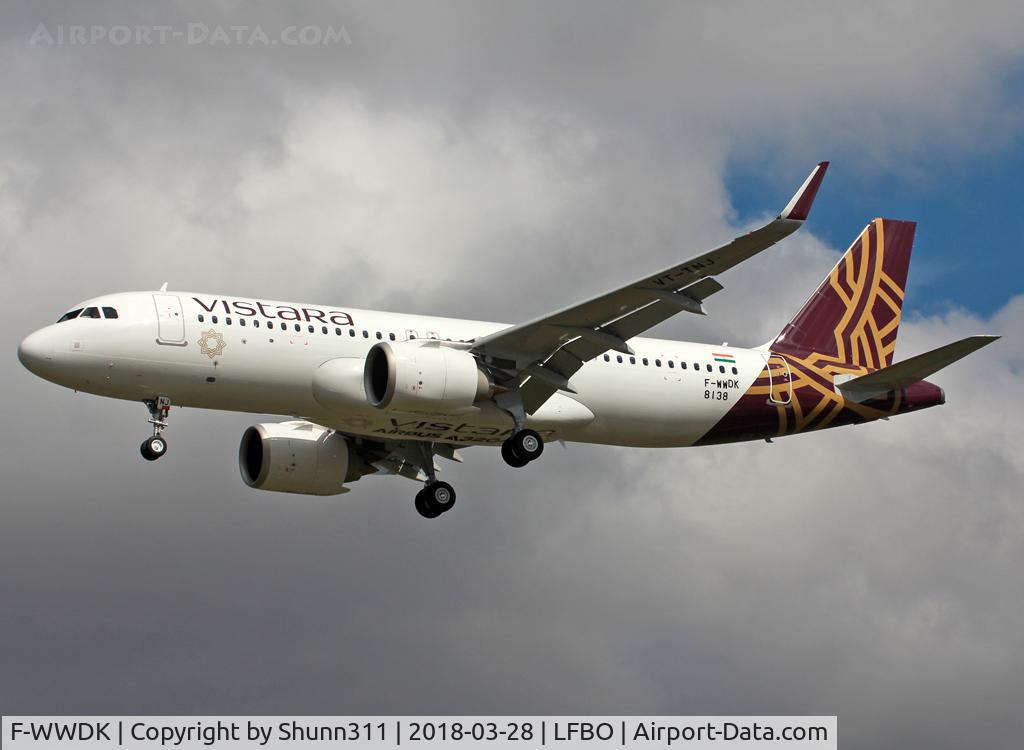 F-WWDK, 2018 Airbus A320-251N C/N 8138, C/n 8138 - To be VT-TNJ