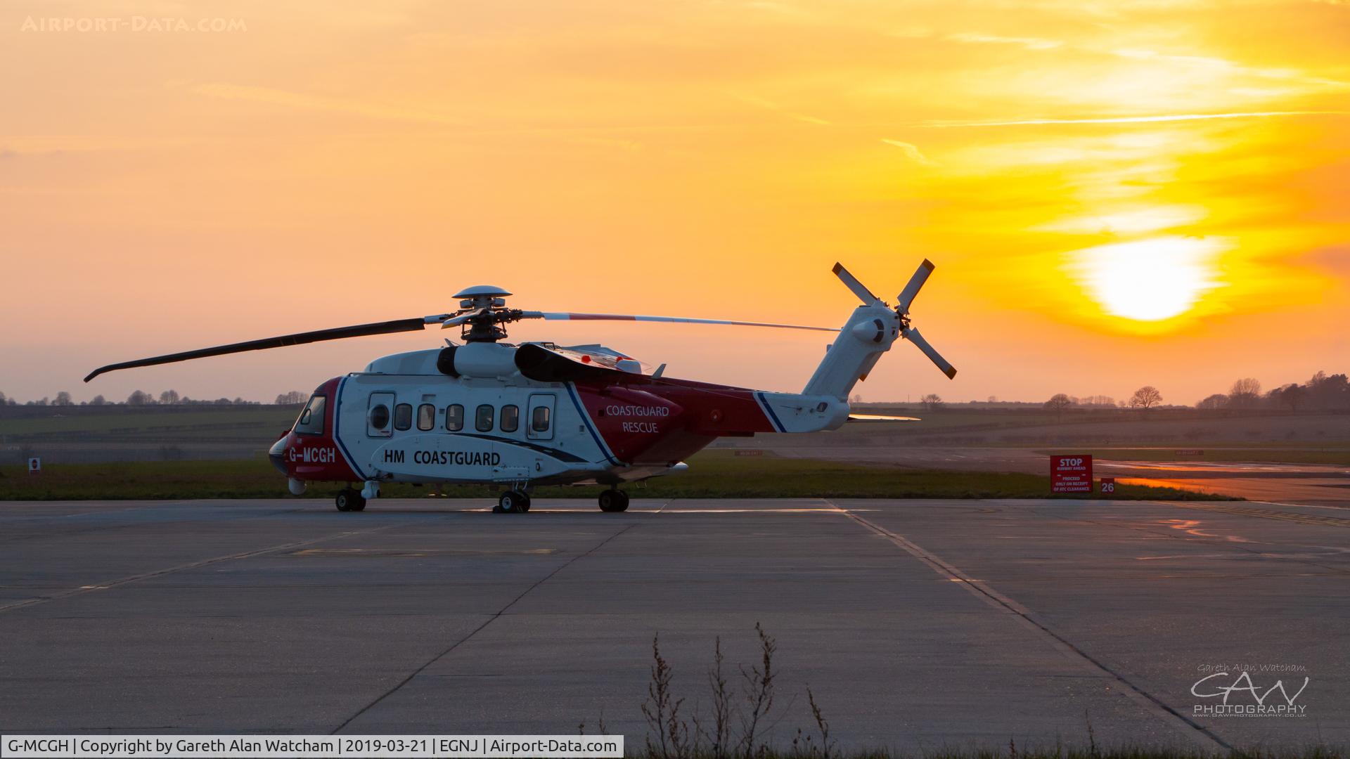 G-MCGH, 2014 Sikorsky S-92A C/N 920234, G-MCGH sitting in the Sunset at Humberside Airport