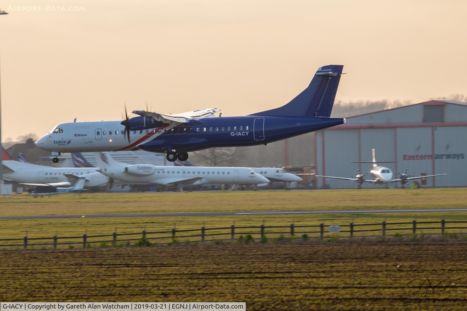G-IACY, 2017 ATR 72-212 C/N 1448, GIACY Landing runway 20 at Humberside Airport