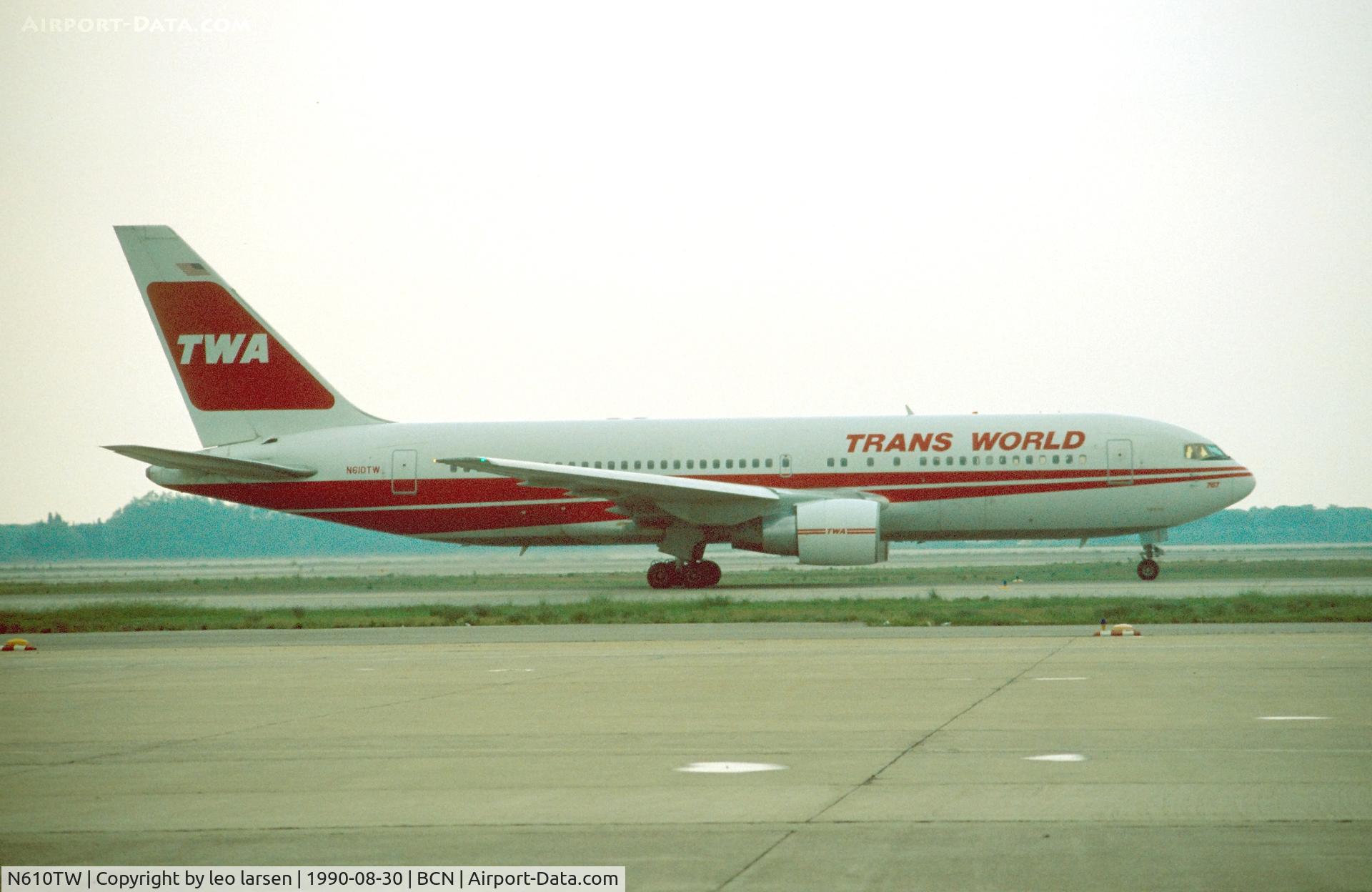 N610TW, 1983 Boeing 767-231 C/N 22573, Barcelona 30.8.1990
