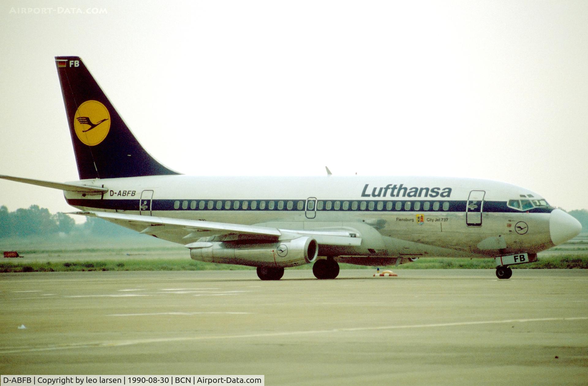D-ABFB, 1980 Boeing 737-230 C/N 22113, Barcelona 30.8.1990
