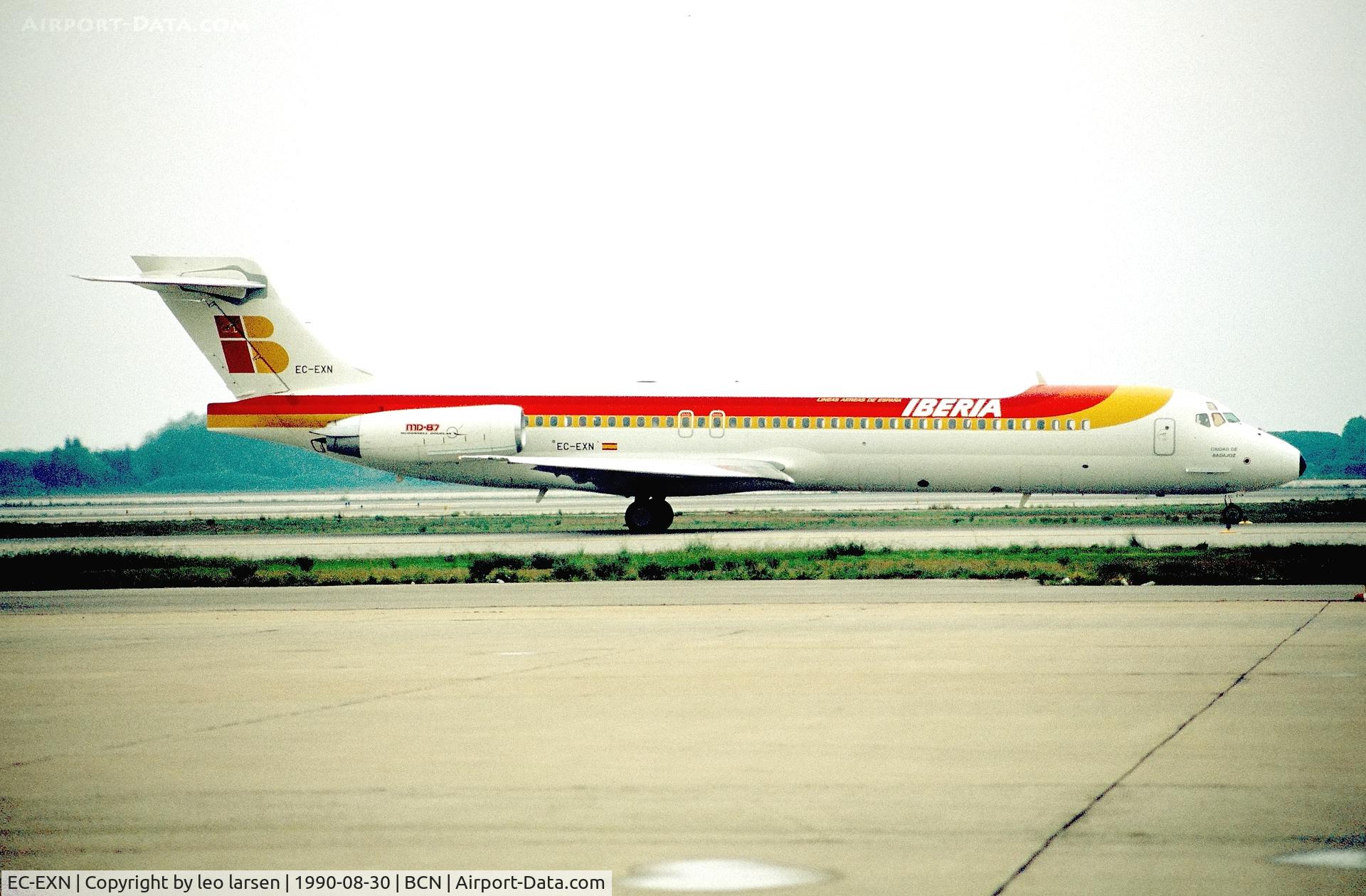 EC-EXN, 1990 McDonnell Douglas MD-87 (DC-9-87) C/N 49836, Barcelona 30.8.1990