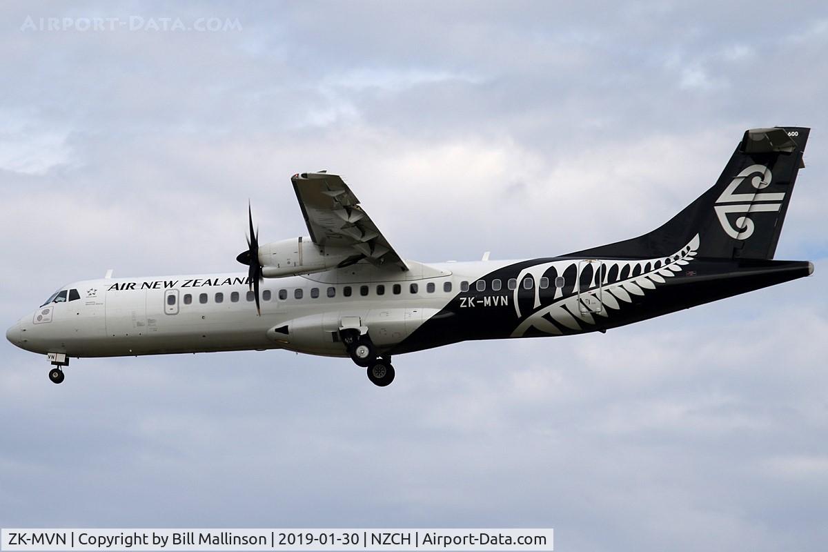 ZK-MVN, 2016 ATR 72-600 C/N 1353, finals to 02