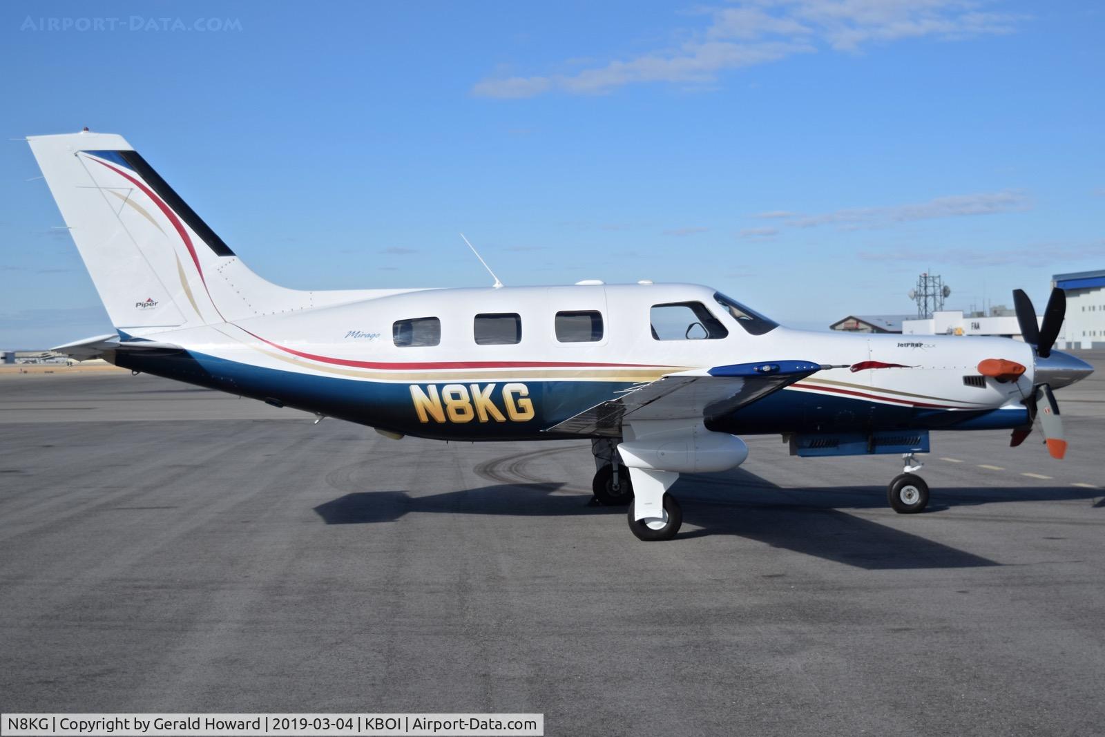 N8KG, 2005 Piper PA-46-350P Malibu Mirage C/N 4636367, Parked on the north GA ramp.