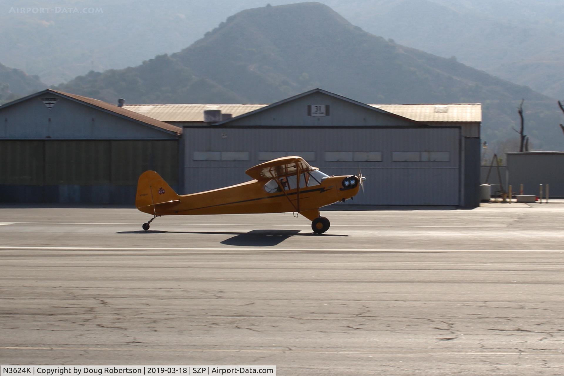 N3624K, 1946 Piper J3C-65 Cub C/N 22317, 1946 Piper J3C-65 CUB 'Daisy', Continental A&C65 65 Hp, takeoff roll Rwy 22