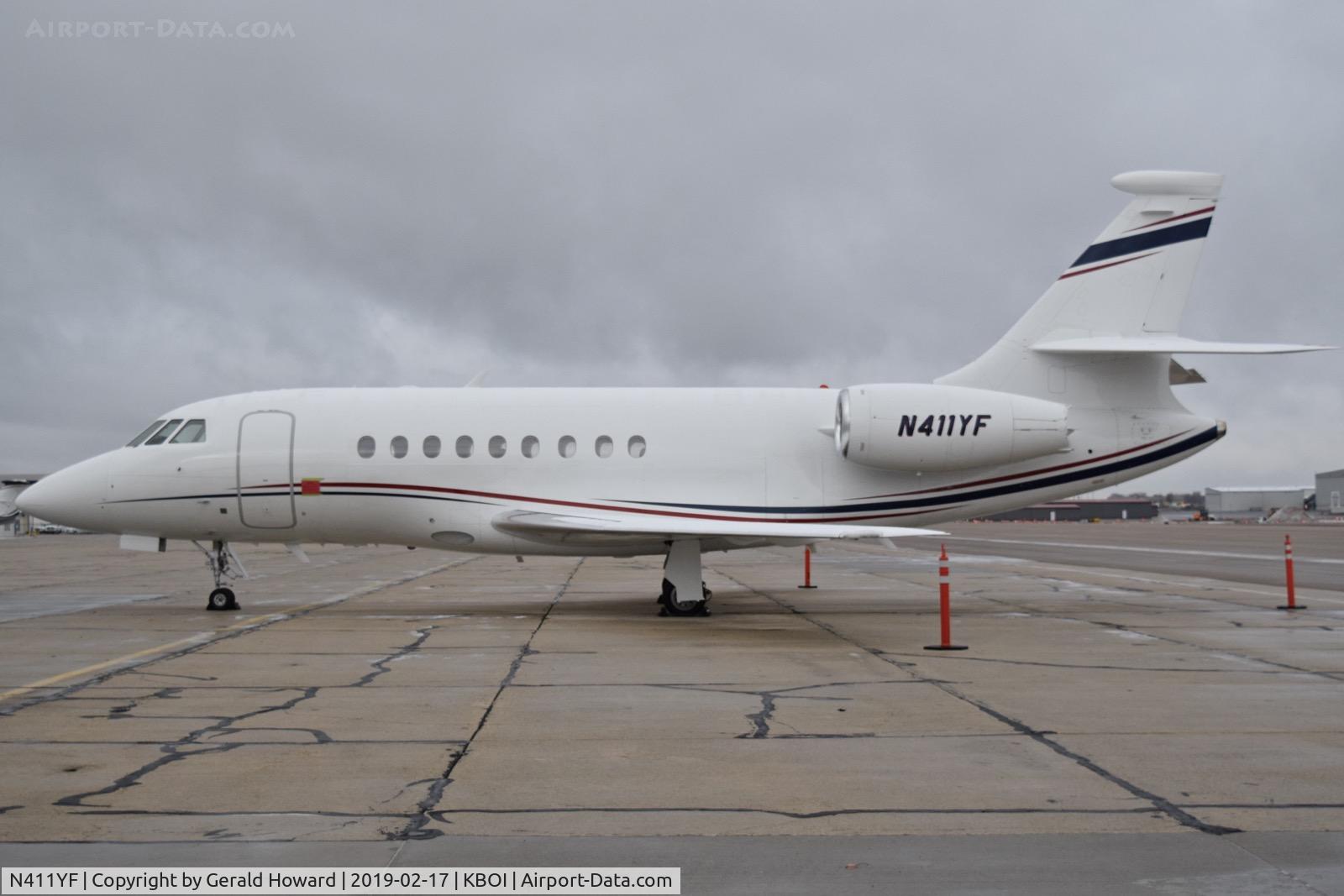 N411YF, 2001 Dassault Falcon 2000 C/N 161, Parked on the south GA ramp.