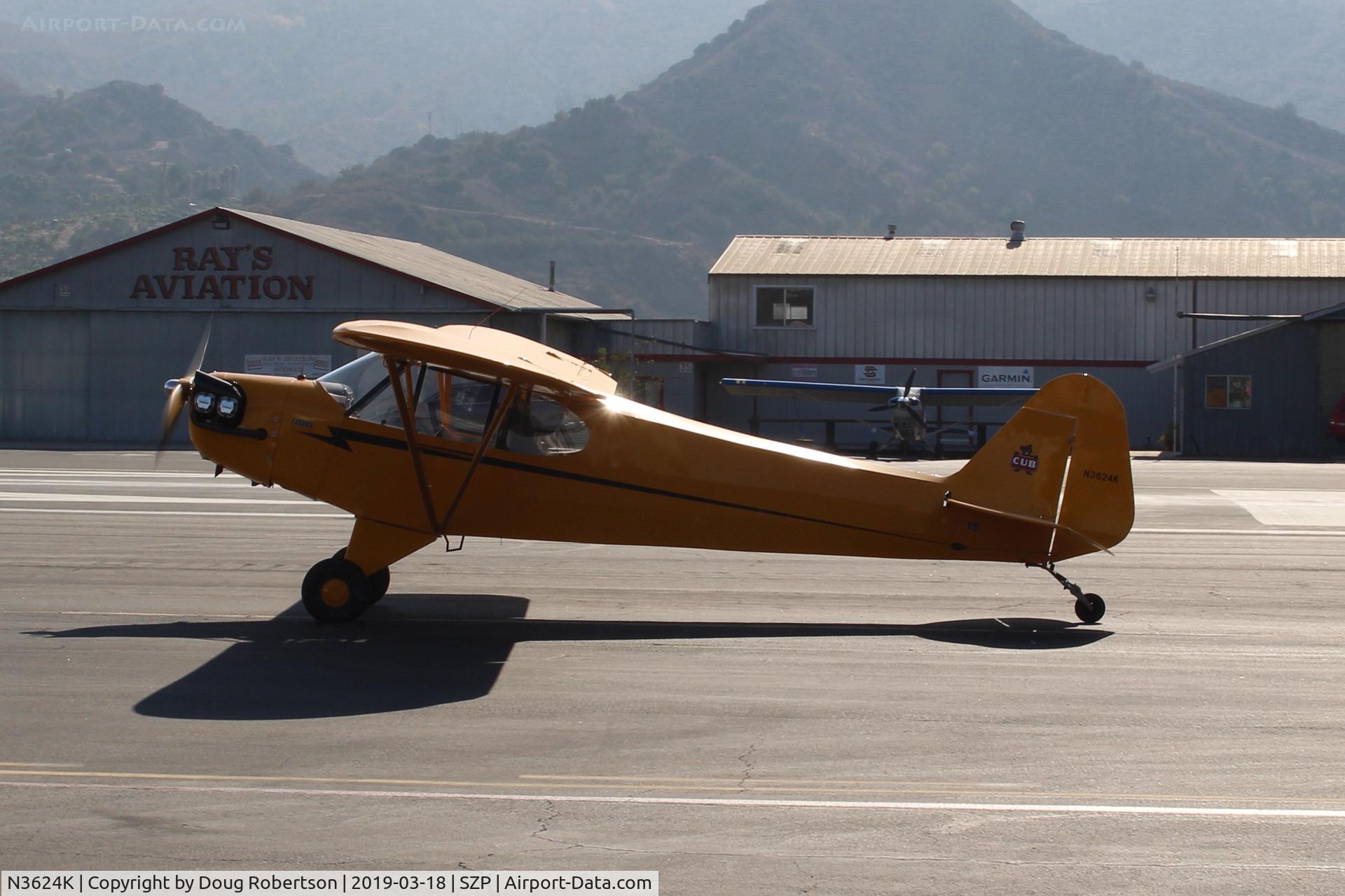 N3624K, 1946 Piper J3C-65 Cub C/N 22317, 1946 Piper J3C-65 CUB 'Daisy', Continental A&C-65 65 Hp, taxi to Rwy 22