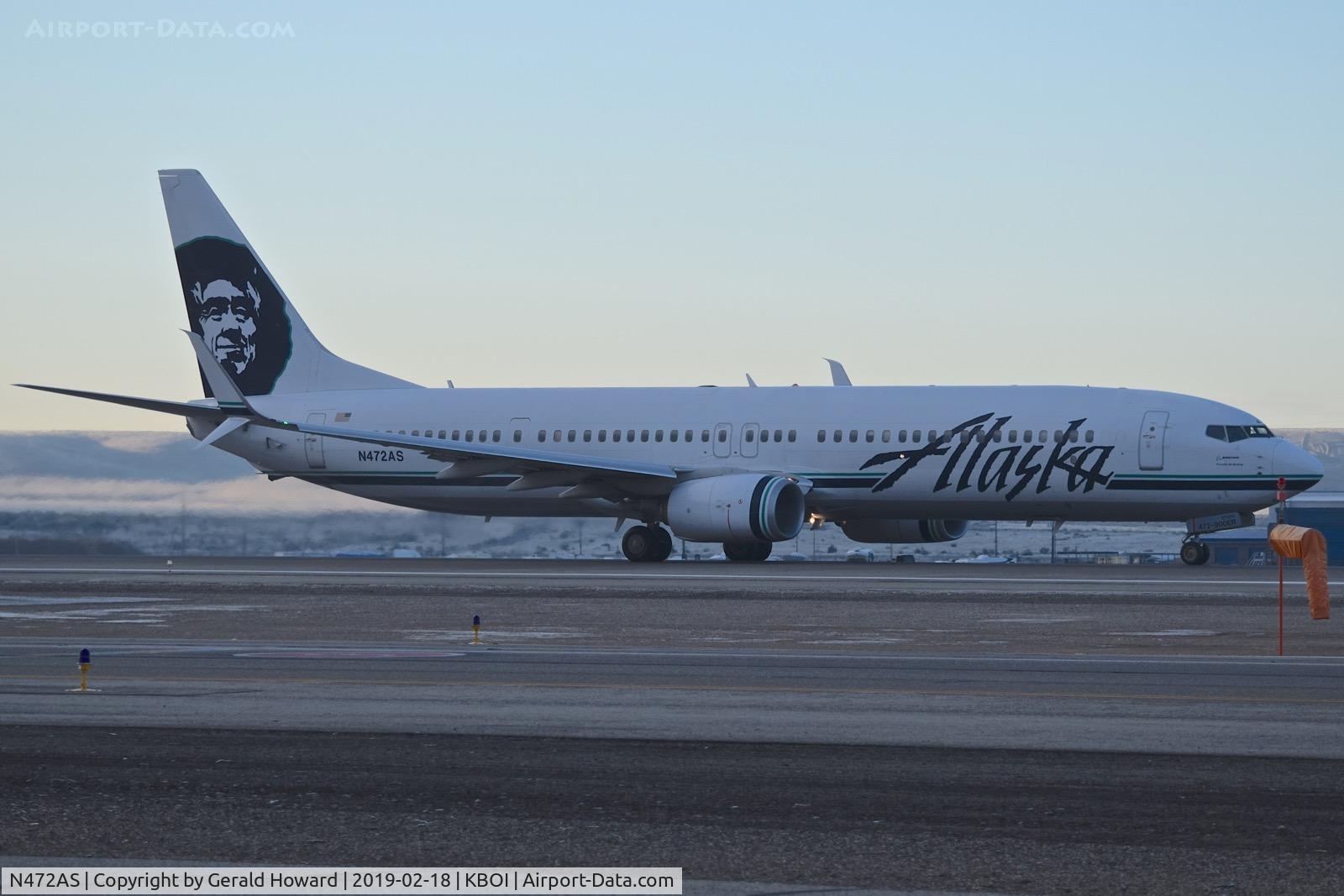 N472AS, 2015 Boeing 737-990/ER C/N 60580, Early morning take off on RWY 28R.