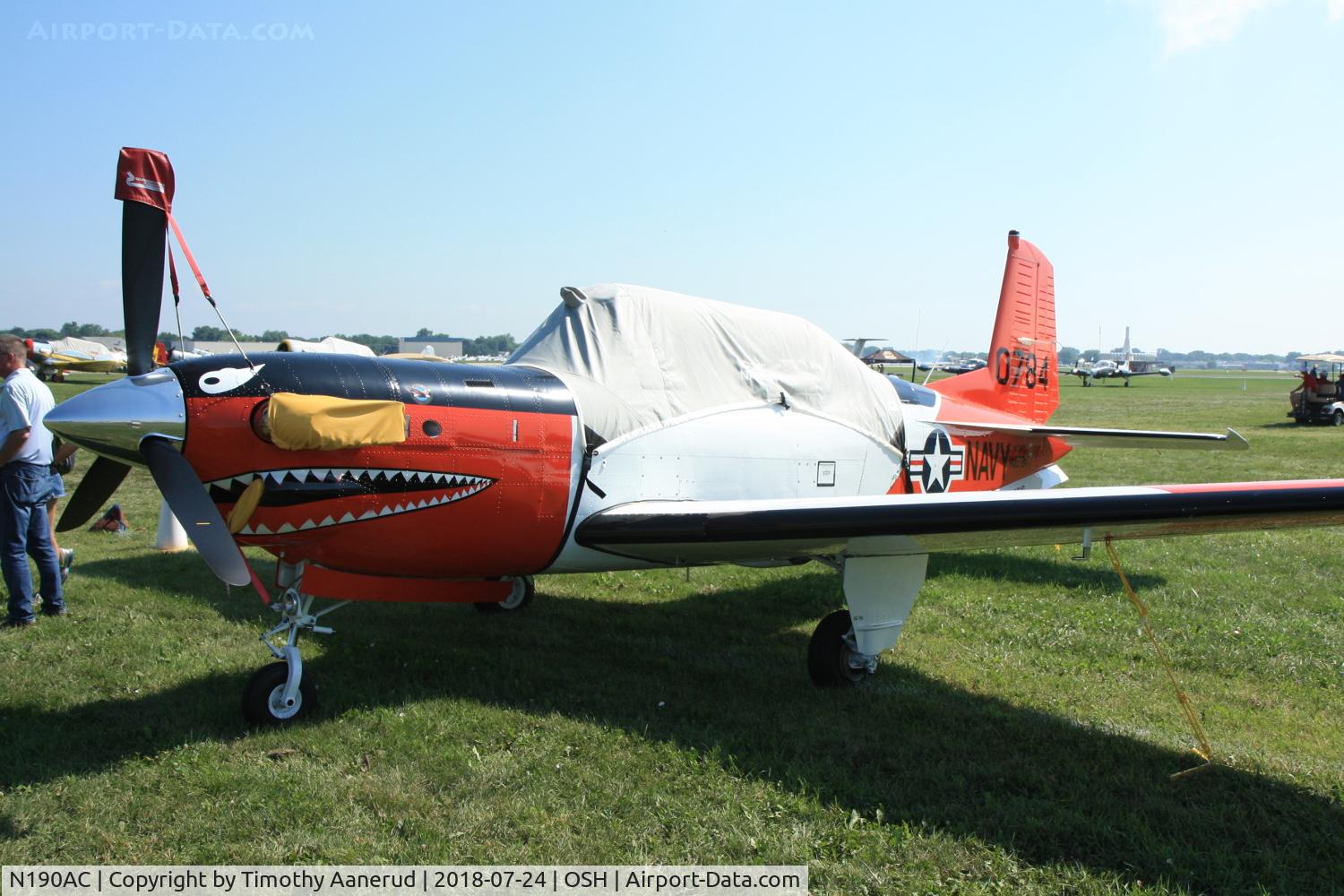 N190AC, 1973 Beech T-34C C/N 140784, 1973 Beech T-34C, MSN BG-118, BuNu 140784.  Started out as a T-34B, converted to YT-34C