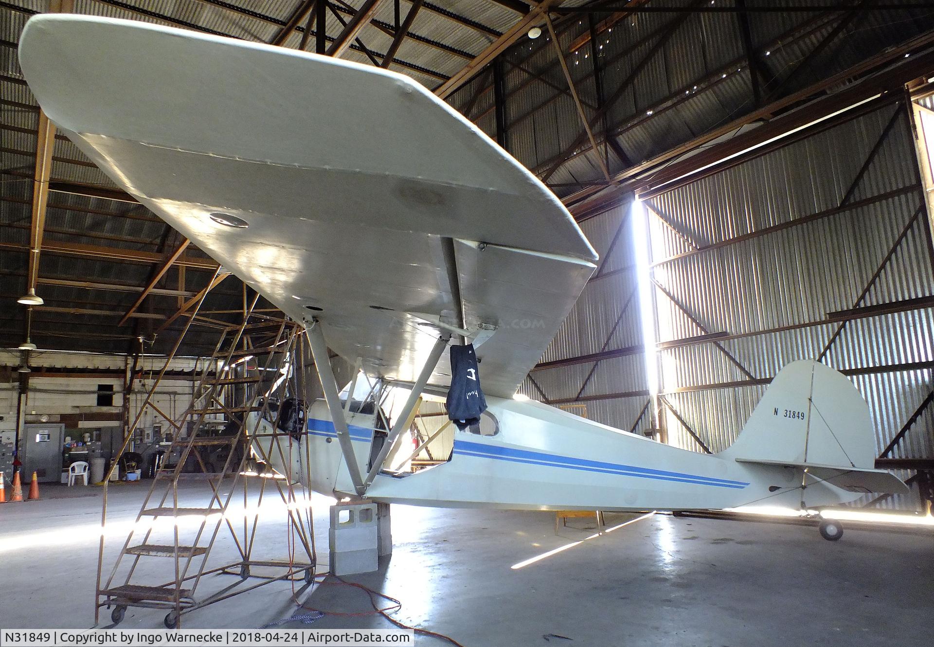 N31849, 1940 Aeronca 65-LB C/N L-11400, Aeronca 65-LB Super Chief, being restored at the Aviation Museum at Garner Field, Uvalde TX