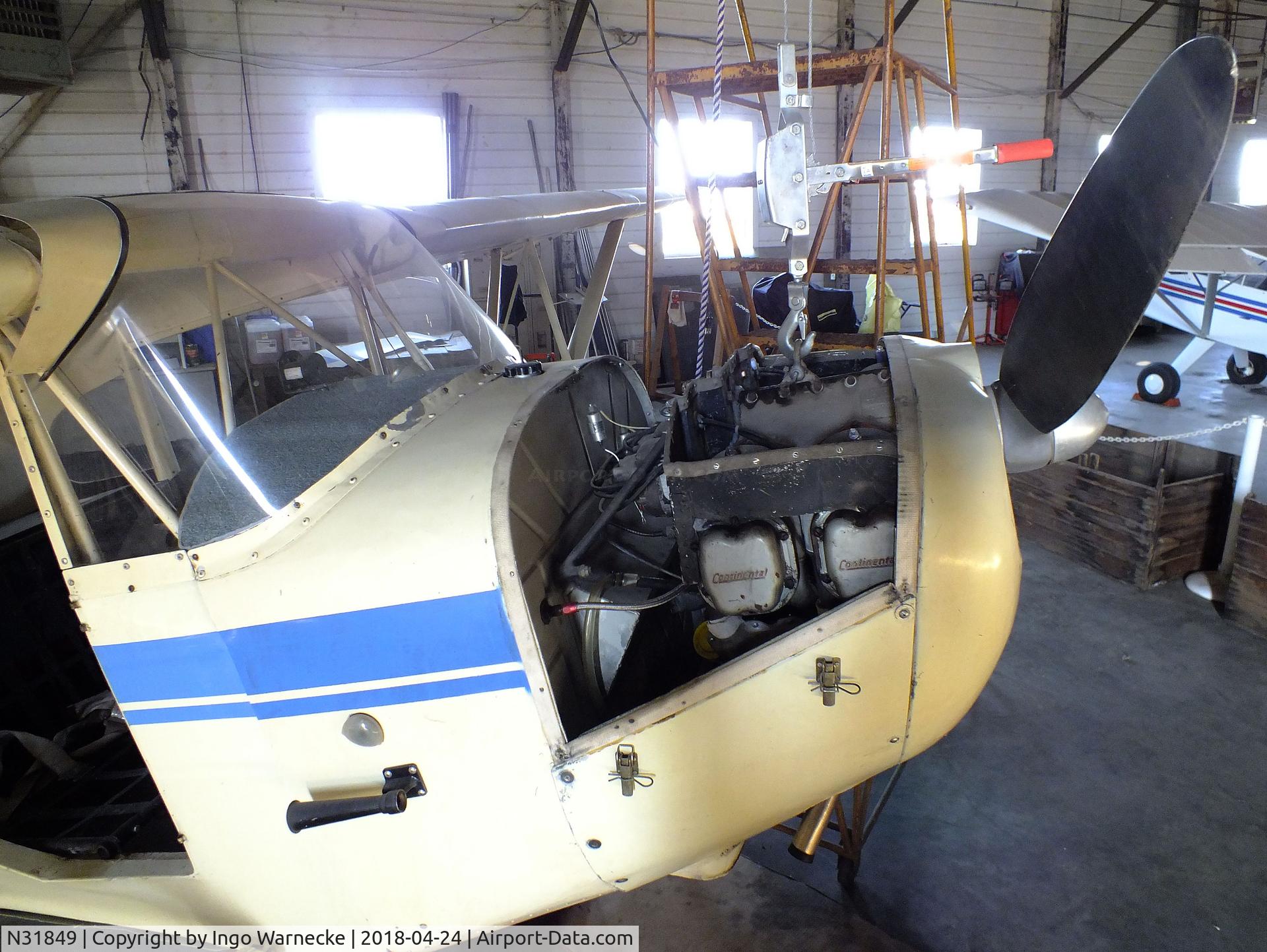 N31849, 1940 Aeronca 65-LB C/N L-11400, Aeronca 65-LB Super Chief, being restored at the Aviation Museum at Garner Field, Uvalde TX