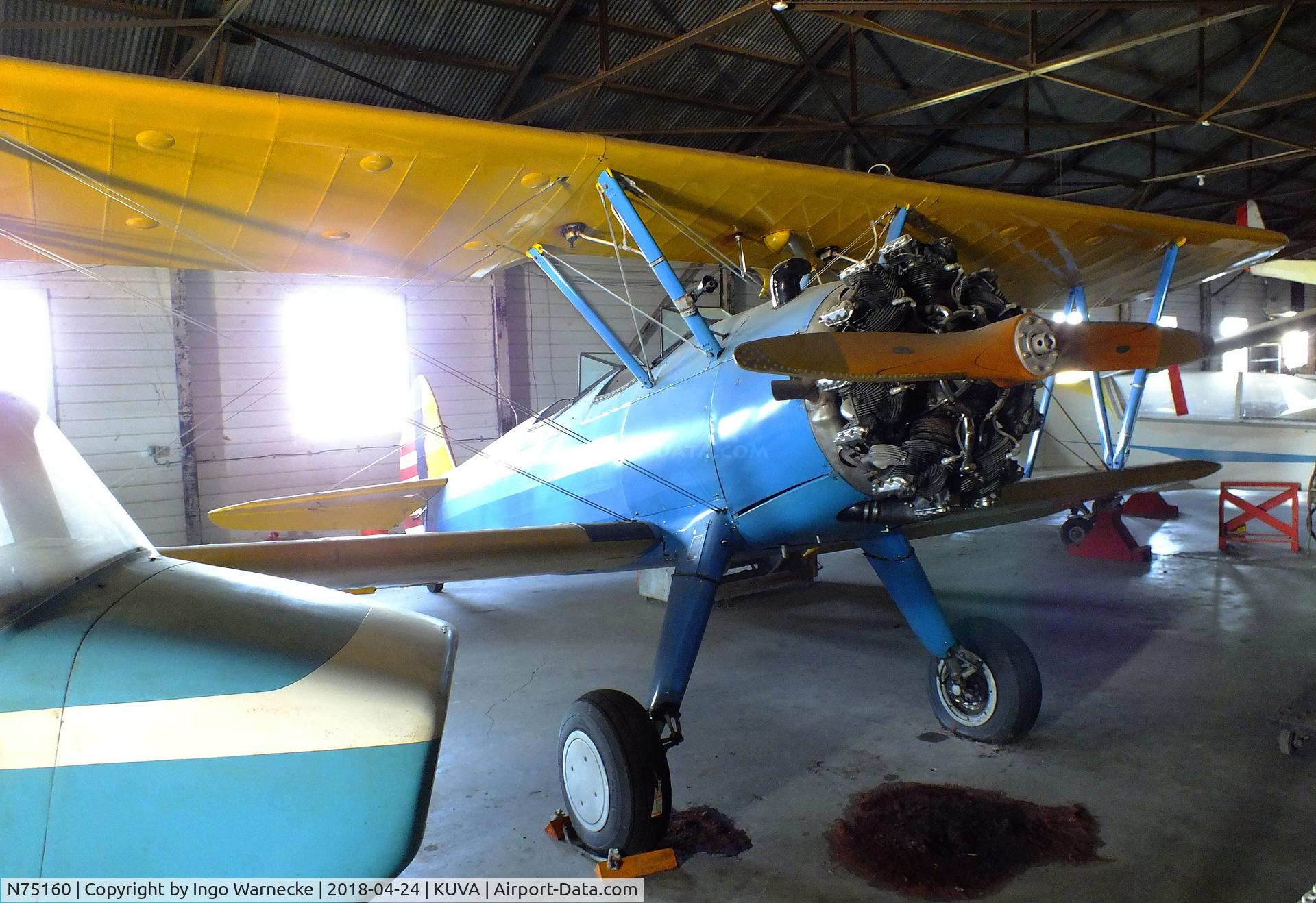 N75160, 1941 Boeing A75N1(PT17) C/N 75-2224, Boeing (Stearman) A75N1 (PT-17) at the Aviation Museum at Garner Field, Uvalde TX