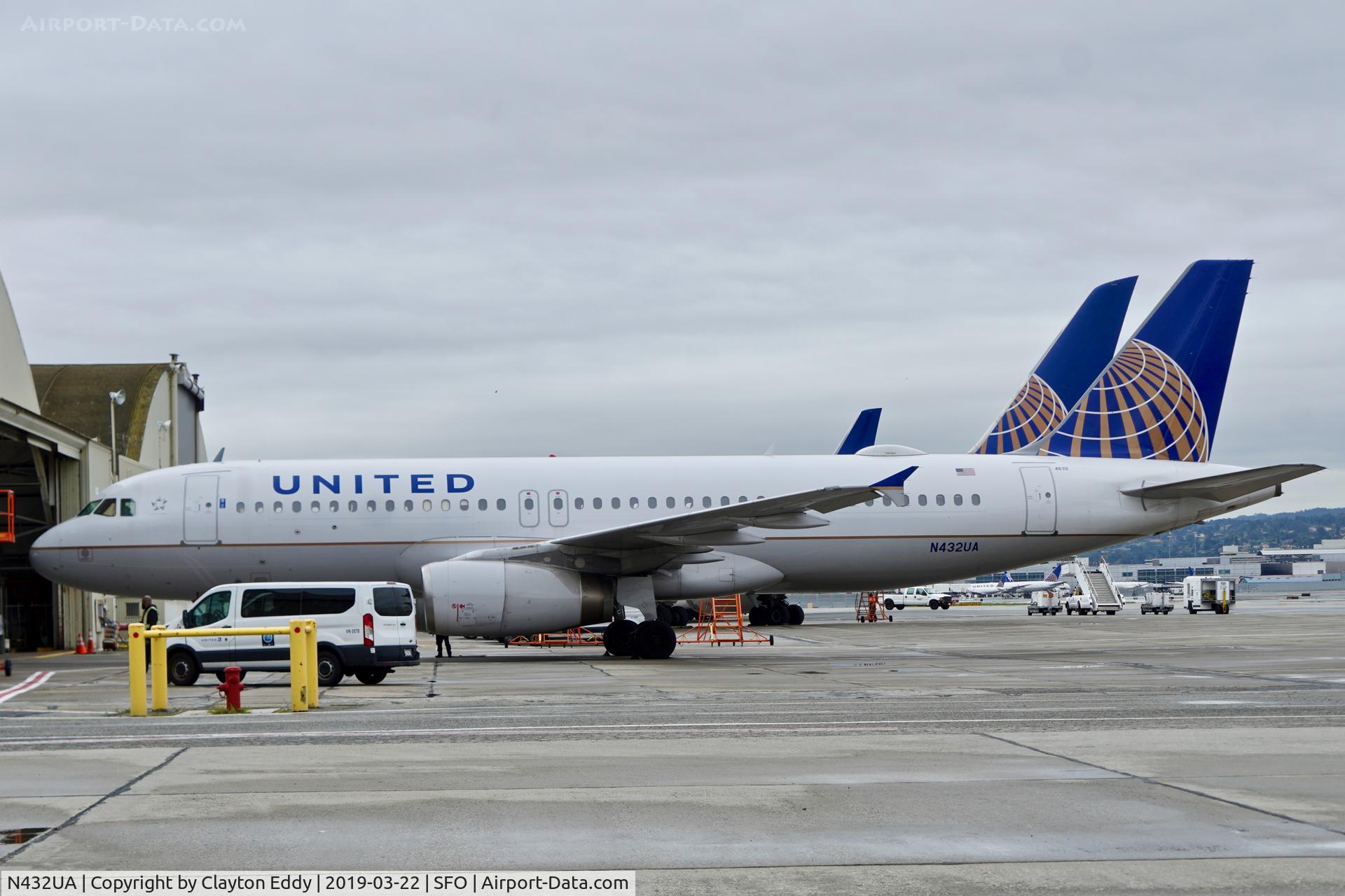 N432UA, 1996 Airbus A320-232 C/N 587, SFO 2019.