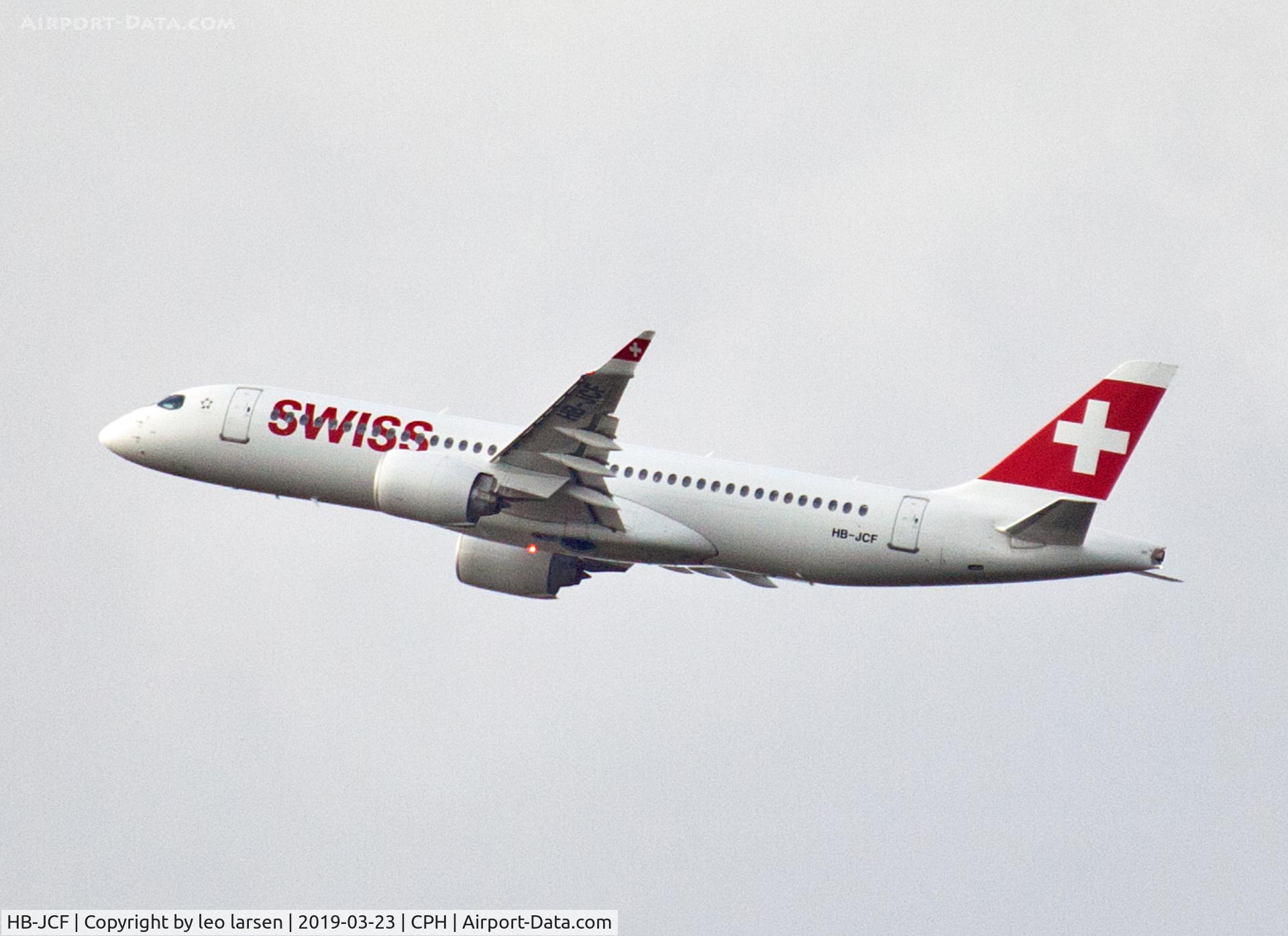 HB-JCF, 2017 Bombardier CSeries CS300 (BD-500-1A11) C/N 55015, Copenhagen 23.3.2019
