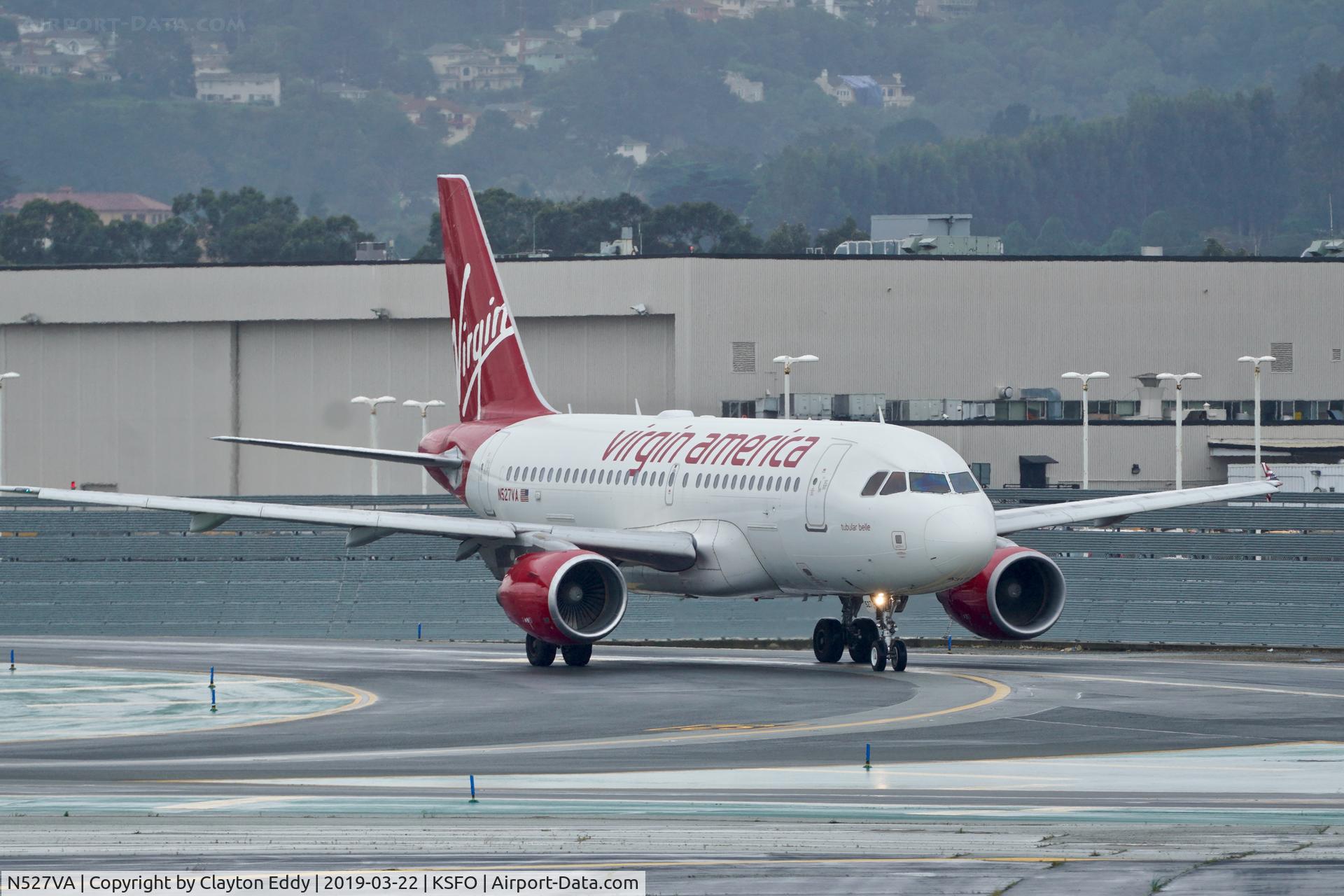 N527VA, 2008 Airbus A319-112 C/N 3417, SFO 2019.