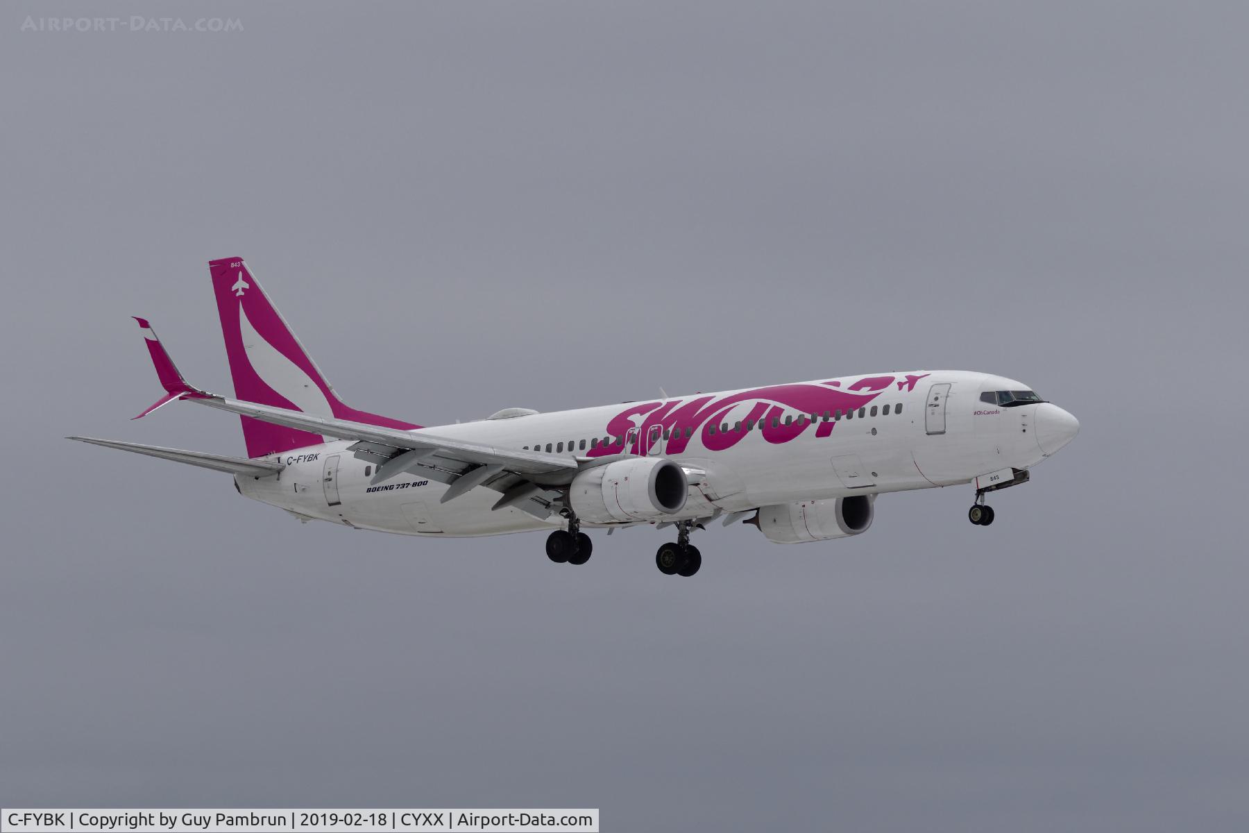 C-FYBK, 2015 Boeing 737-8CT C/N 40-336, Landing