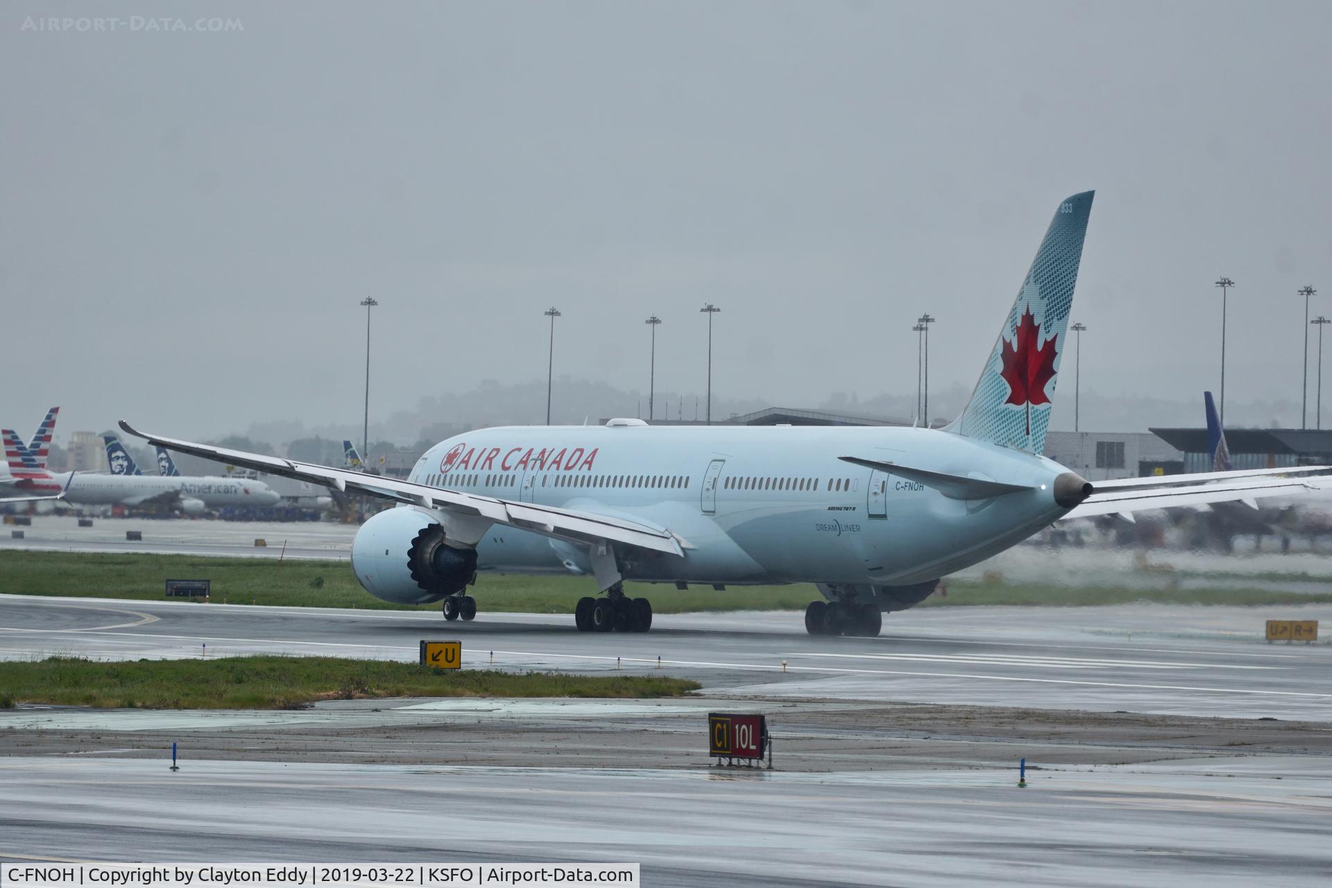 C-FNOH, 2015 Boeing 787-9 Dreamliner C/N 35267, Departing runway 10. SFO 2019.