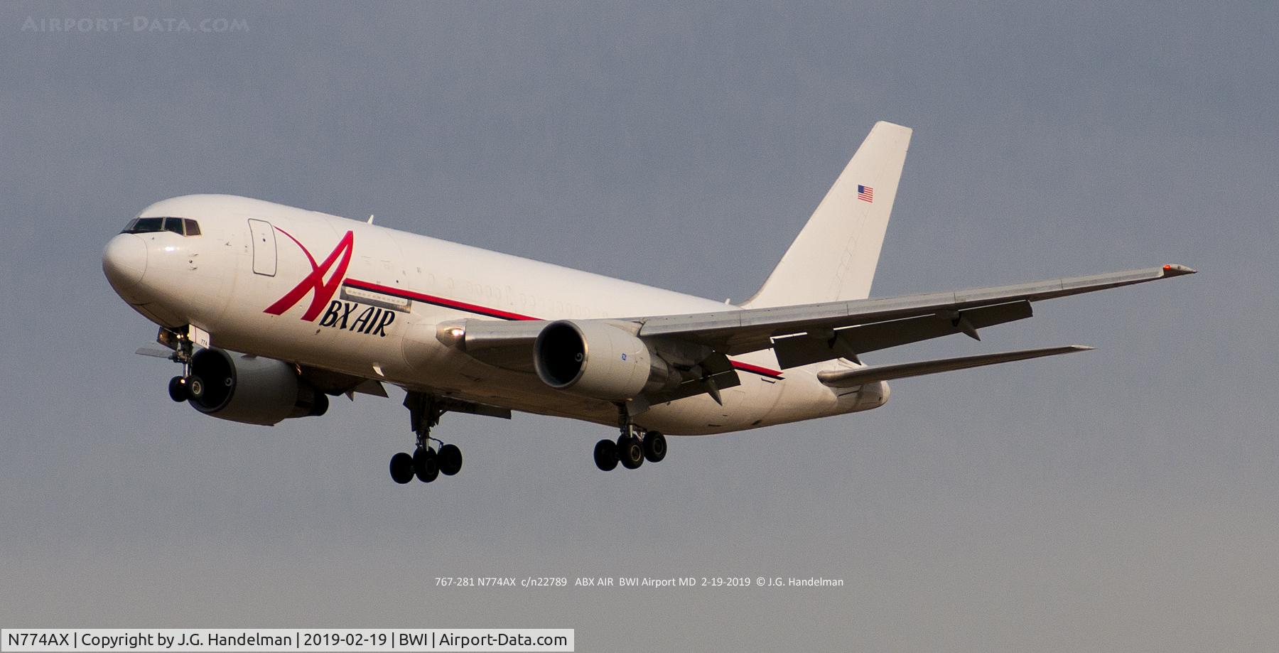 N774AX, 1983 Boeing 767-281 C/N 22789, On final to 33L.