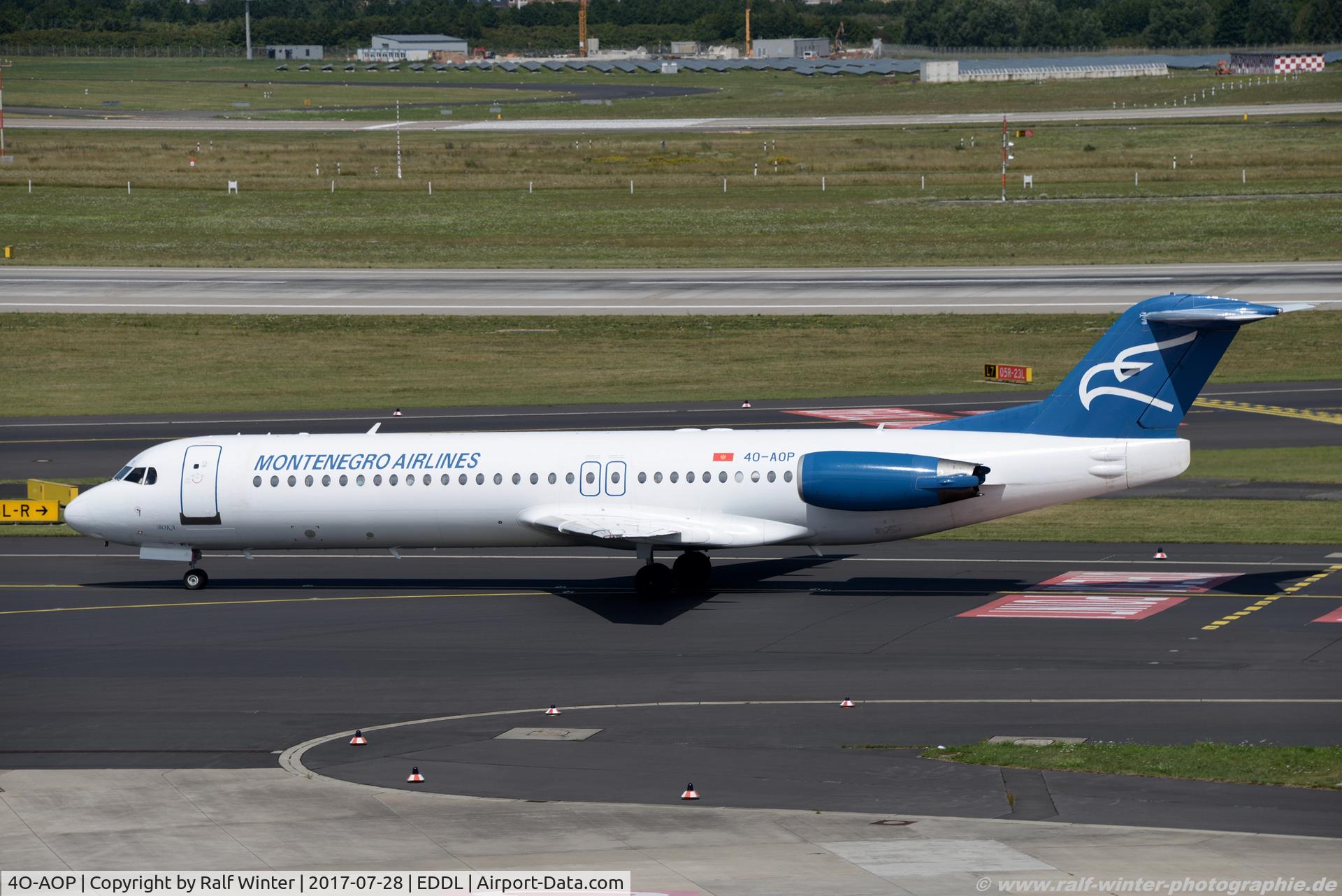 4O-AOP, 1991 Fokker 100 (F-28-0100) C/N 11332, Fokker 100 F28-0100 - YM MGX Montenegro Airlines - 11332 - 4O-AOP - 28.07.2017 - DUS