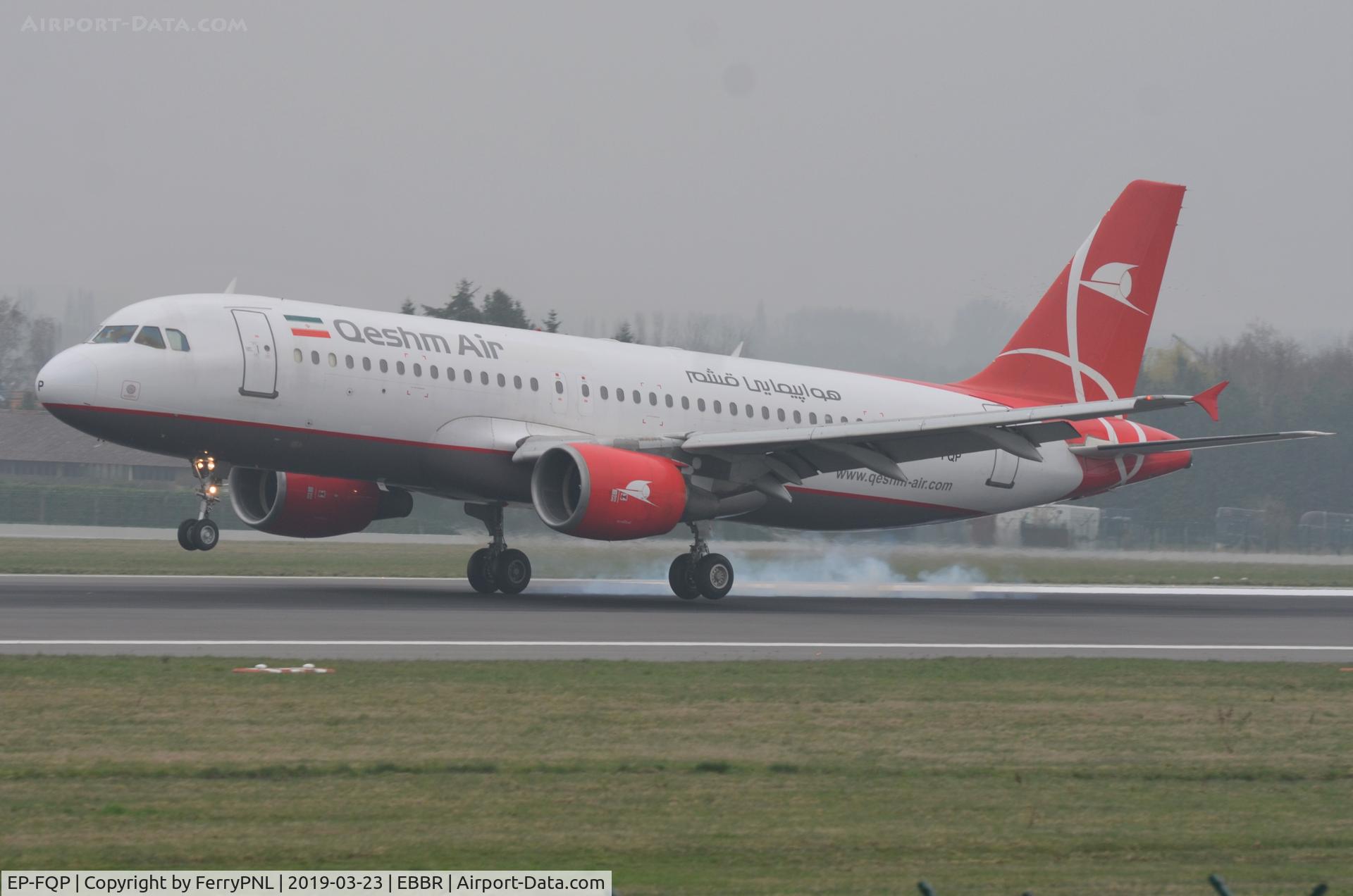 EP-FQP, 1996 Airbus A320-214 C/N 609, Touch-down of Qeshm Airlines A320