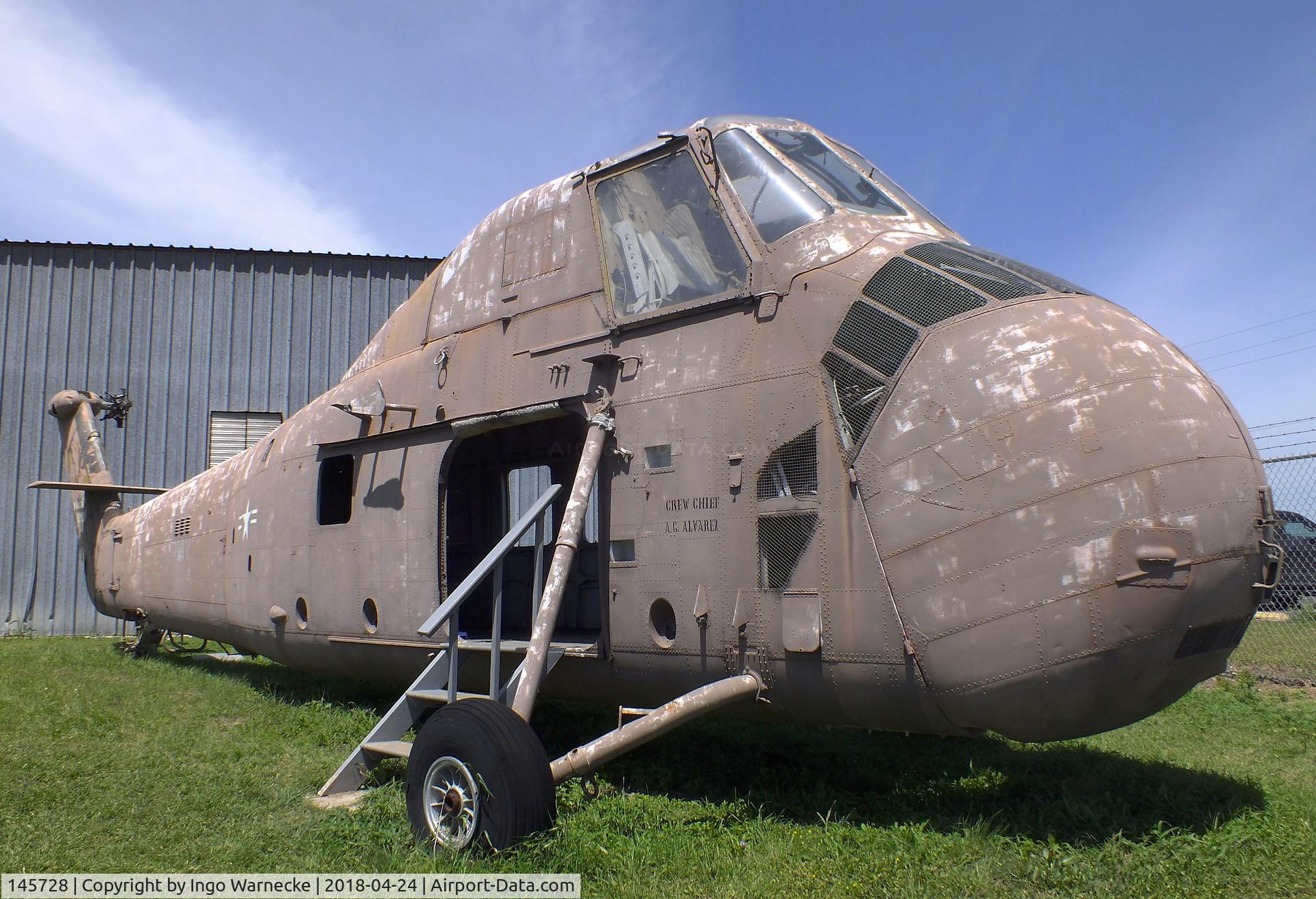 145728, Sikorsky UH-34E Seahorse C/N 58-896, Sikorsky UH-34E Seahorse (minus rotors) awaiting restoration at the Texas Air Museum at Stinson Field, San Antonio TX