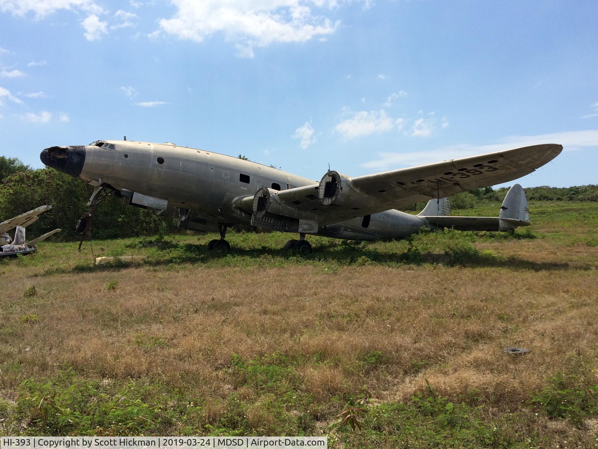 HI-393, 1948 Lockheed C-121A Constellation C/N 2603, Derelict at SDQ airport, southwest corner of the airport.