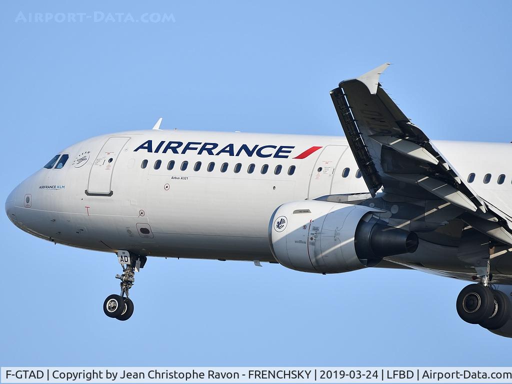 F-GTAD, 1998 Airbus A321-211 C/N 0777, AF7634 from Paris CDG landing runway 05
