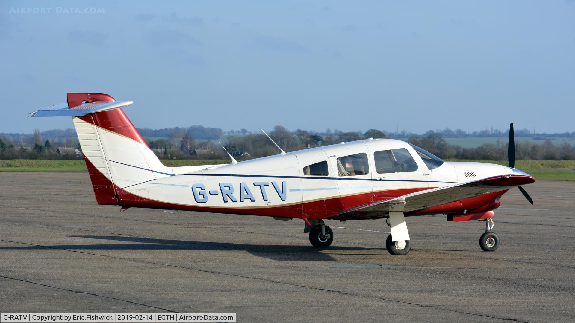 G-RATV, 1983 Piper PA-28RT-201T Turbo Arrow IV Arrow IV C/N 28R-8431005, 1. G-RATV visiting the Shuttleworth Collection, Feb. 2019.