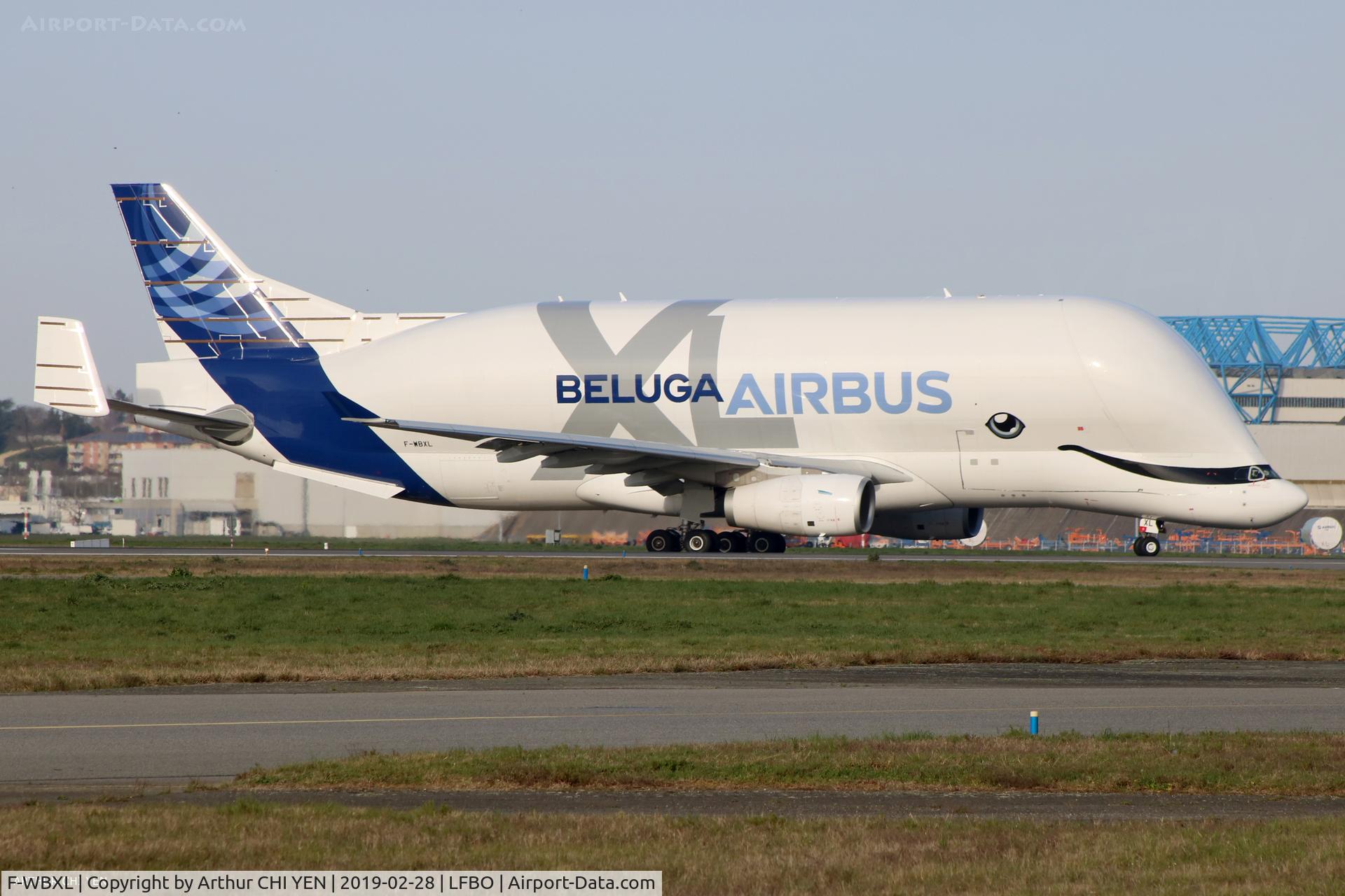 F-WBXL, 2018 Airbus A330-743L Beluga XL C/N 1824, Beluga XL lined up RWY 32R.