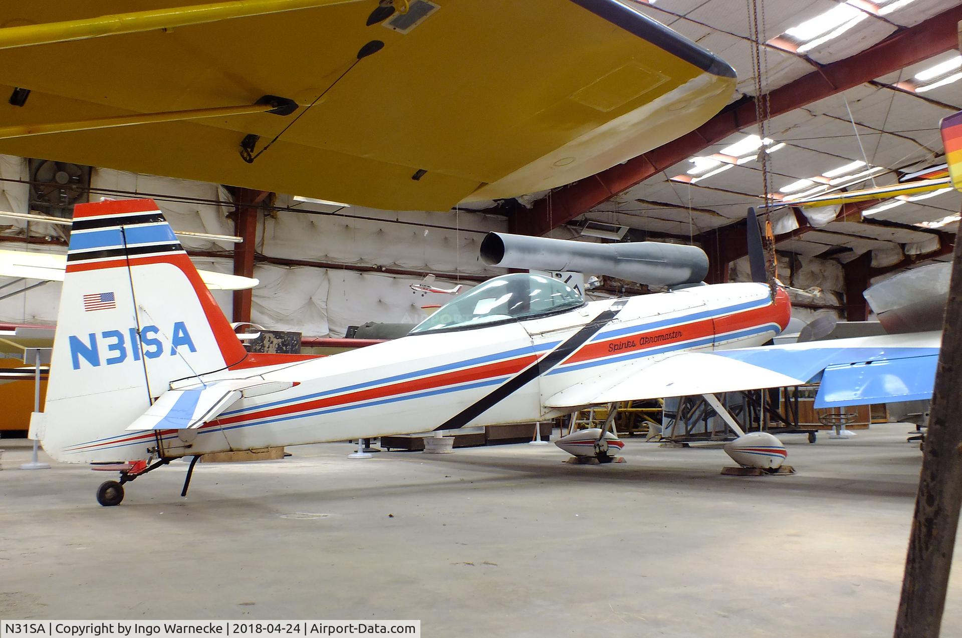 N31SA, 1968 Spinks Akromaster C/N S-1, Spinks Akromaster at the Texas Air Museum at Stinson Field, San Antonio TX