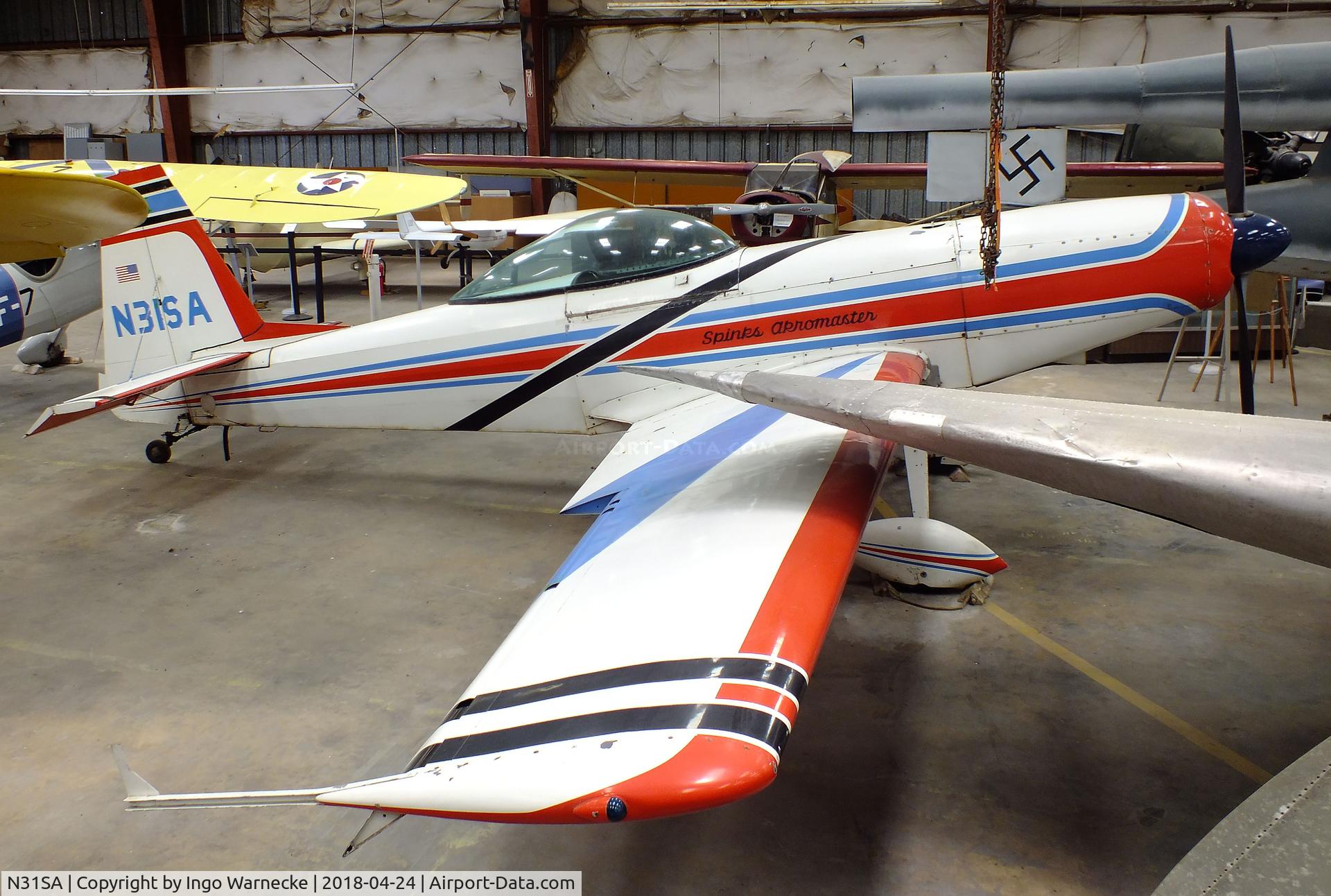 N31SA, 1968 Spinks Akromaster C/N S-1, Spinks Akromaster at the Texas Air Museum at Stinson Field, San Antonio TX