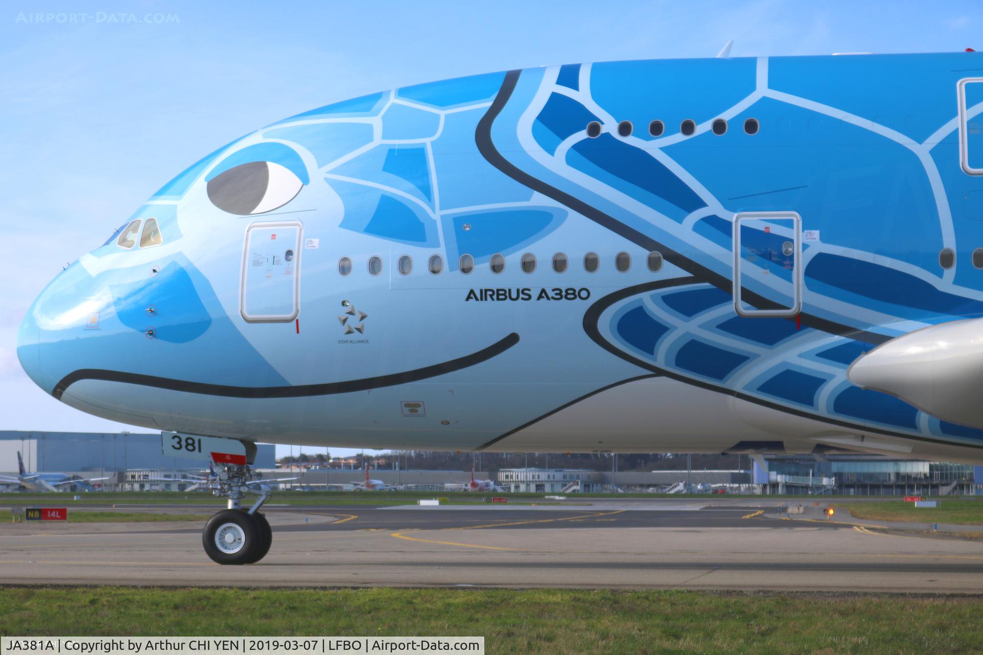 JA381A, 2018 Airbus A380-841 C/N 262, ANA's first A380 with special scheme.