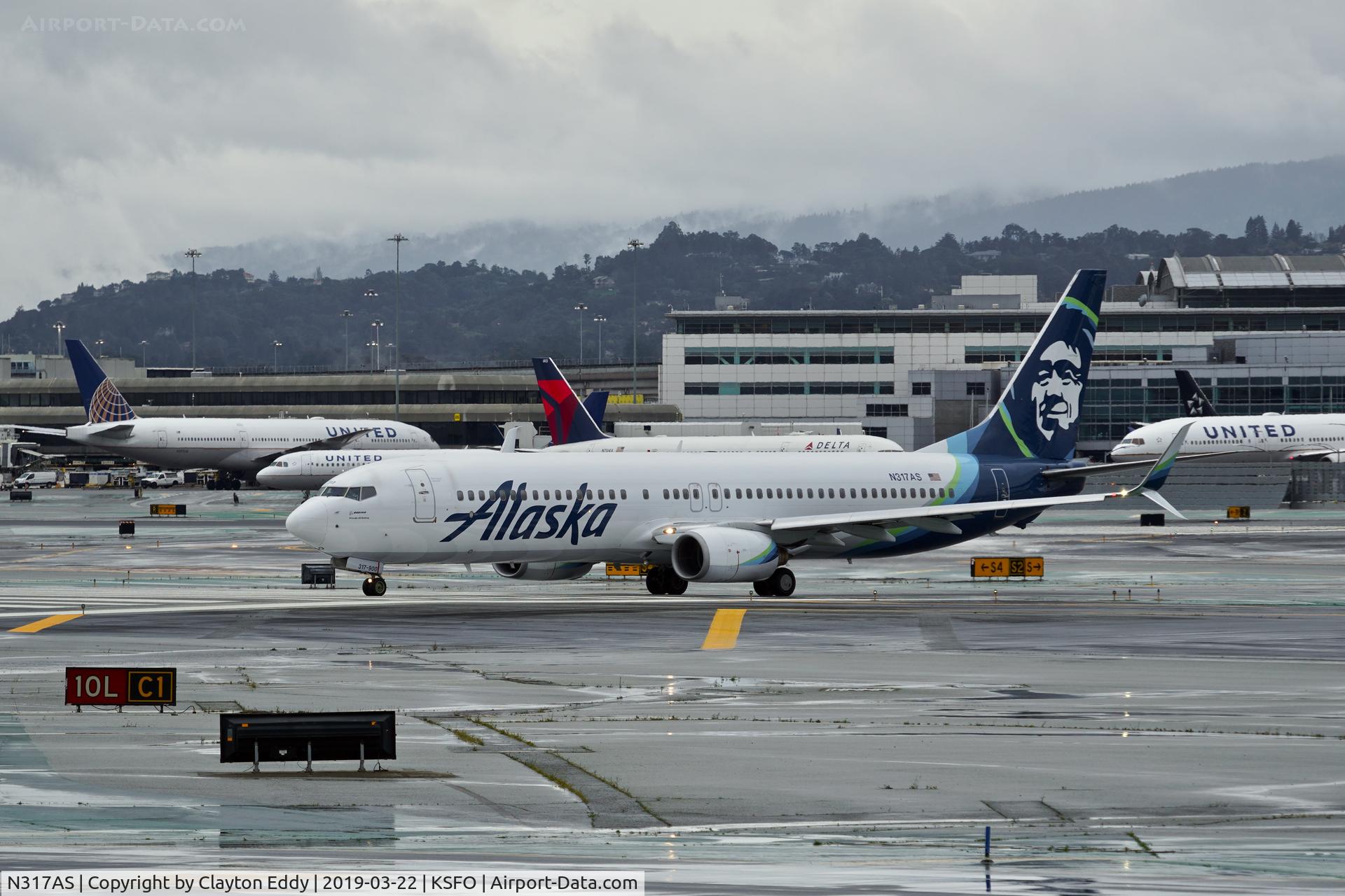 N317AS, 2003 Boeing 737-990 C/N 30856, SFO 2019.