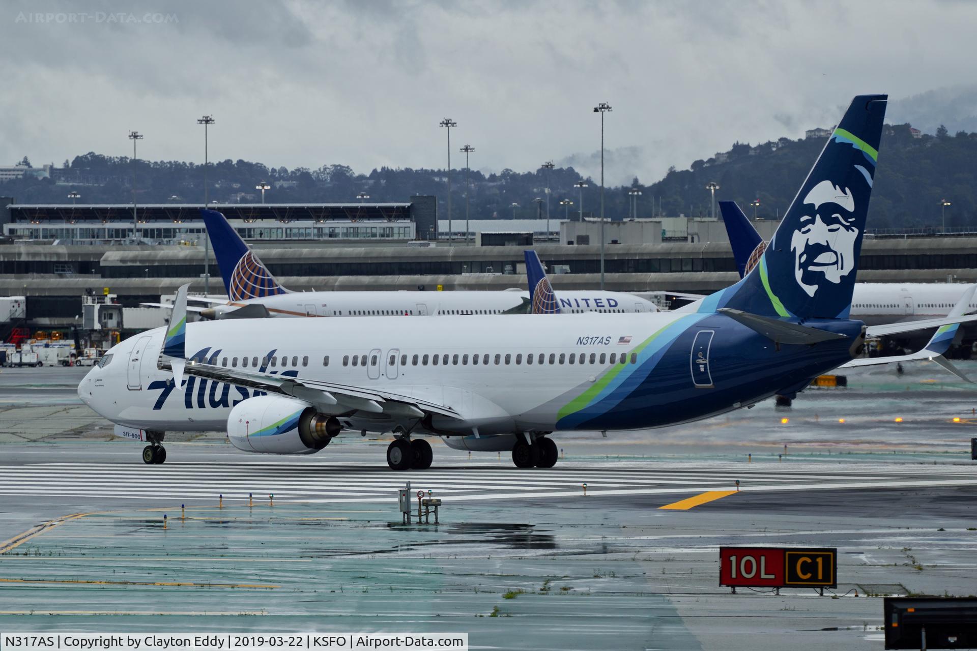 N317AS, 2003 Boeing 737-990 C/N 30856, SFO 2019.