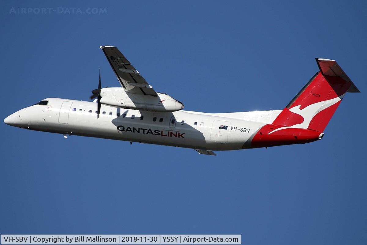 VH-SBV, 2003 De Havilland Canada DHC-8-315Q Dash 8 C/N 595, off from 16R