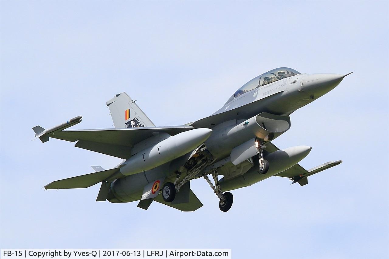FB-15, General Dynamics F-16BM Fighting Falcon C/N 6J-15, General Dynamics F-16BM Fighting Falcon, Short approach rwy 08, Landivisiau Naval Air Base (LFRJ) Tiger Meet 2017