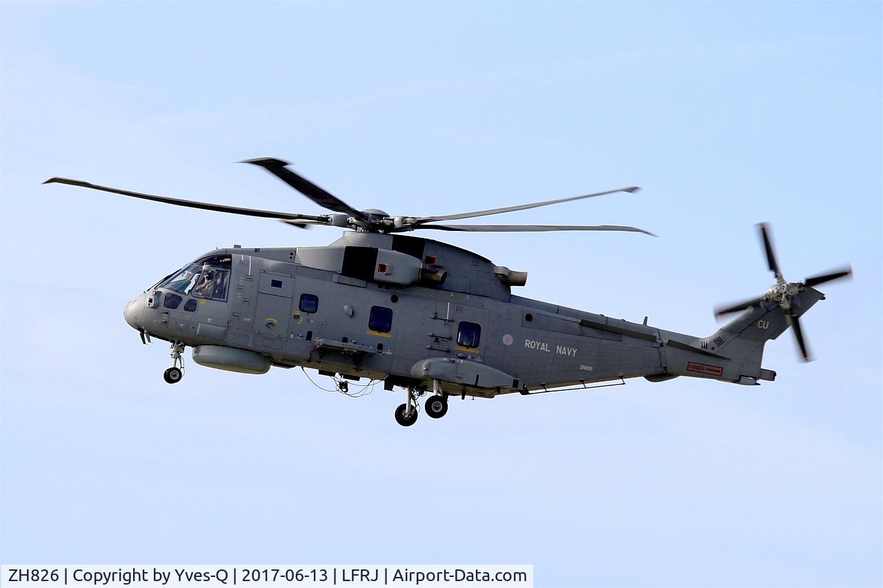 ZH826, AgustaWestland EH-101 Merlin HC.2 C/N MCSP01, Agusta-Westland EH-101 Merlin HC.2, Landing rwy 08, Landivisiau Naval Air Base (LFRJ) Tiger Meet 2017